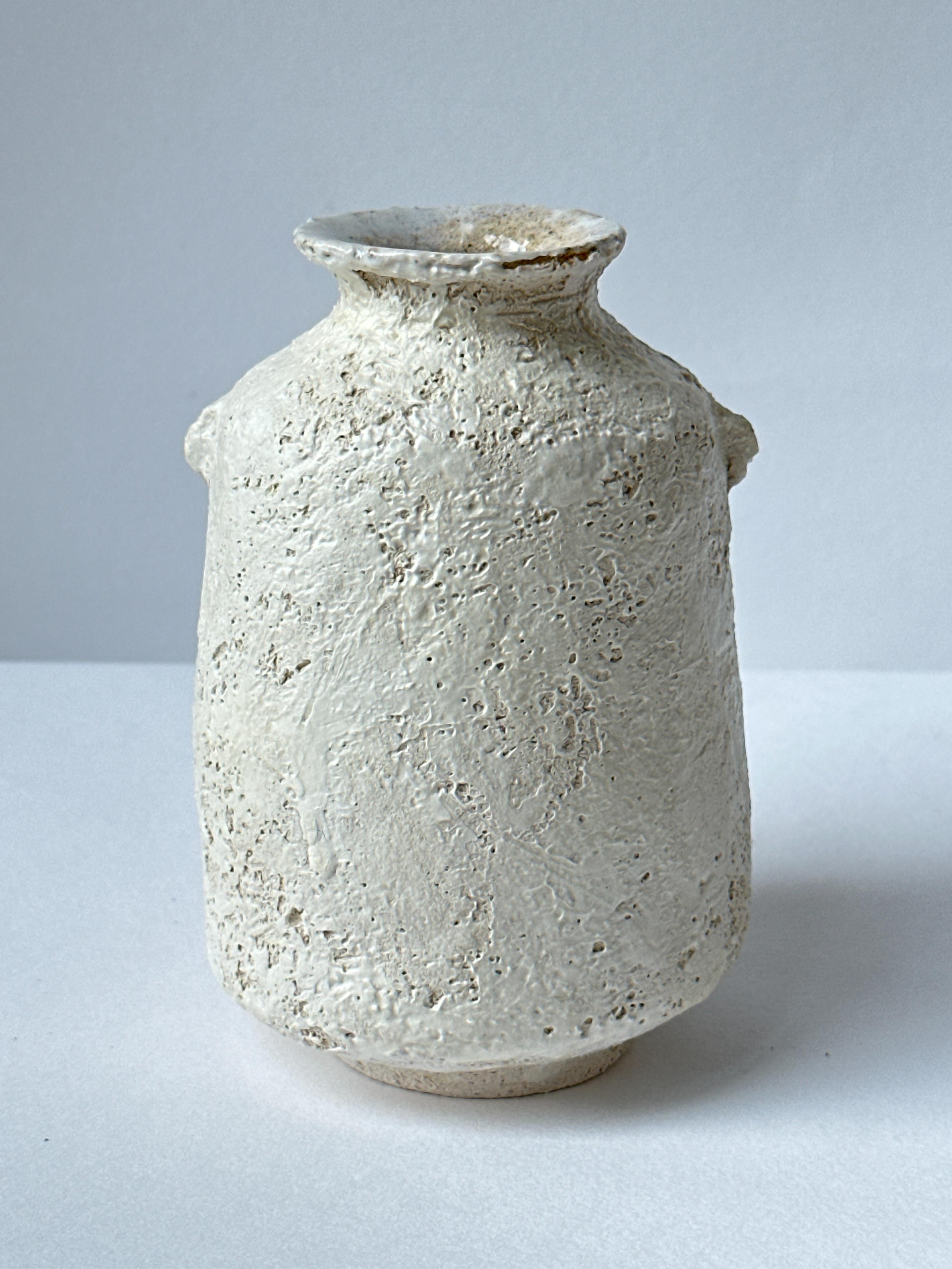 White Stoneware Alavastron Vase by Elena Vasilantonaki For Sale 11