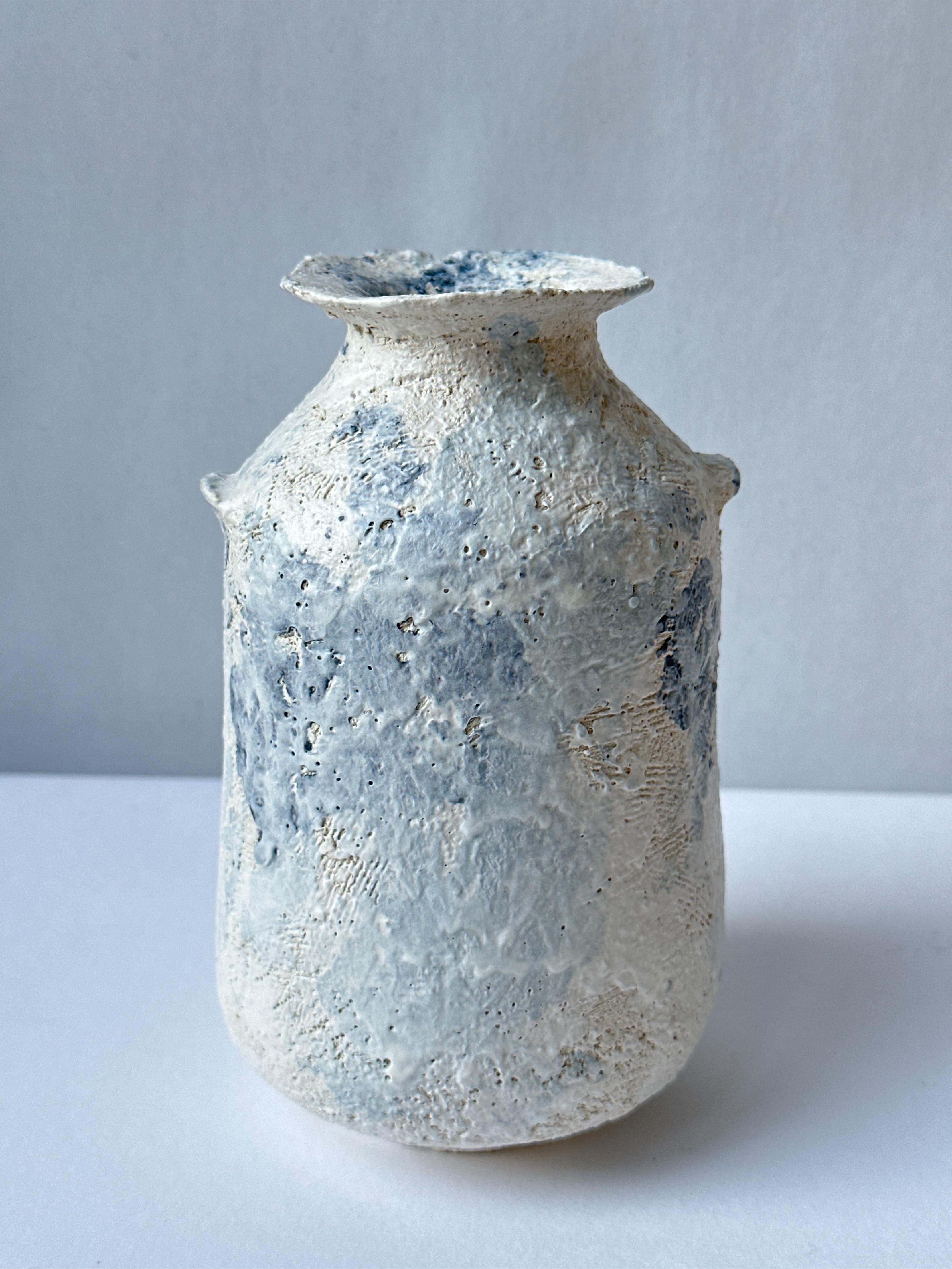 White Stoneware Alavastron Vase by Elena Vasilantonaki For Sale 12