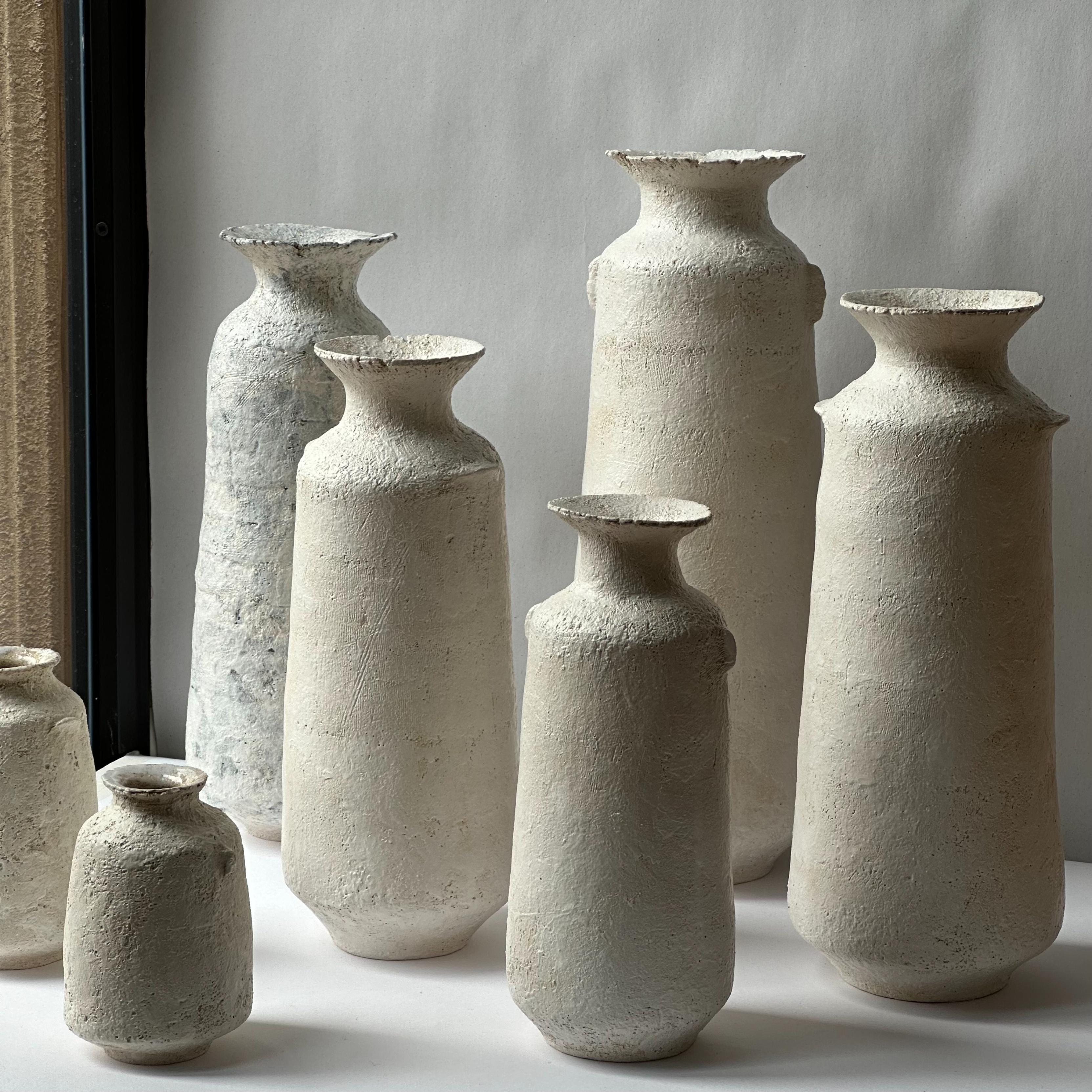 White Stoneware Alavastron Vase by Elena Vasilantonaki For Sale 13