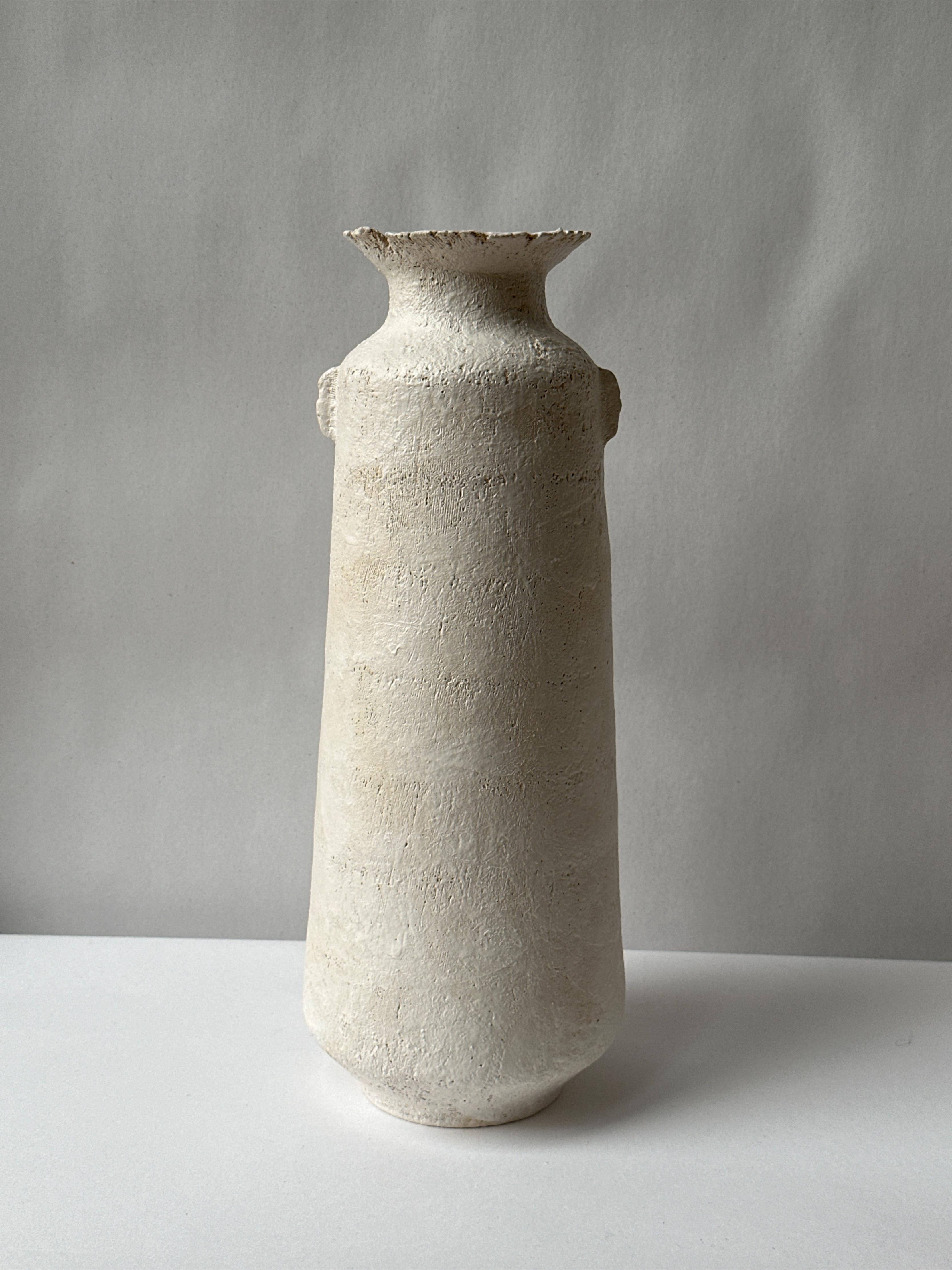 White Stoneware Alavastron Vase by Elena Vasilantonaki For Sale 1