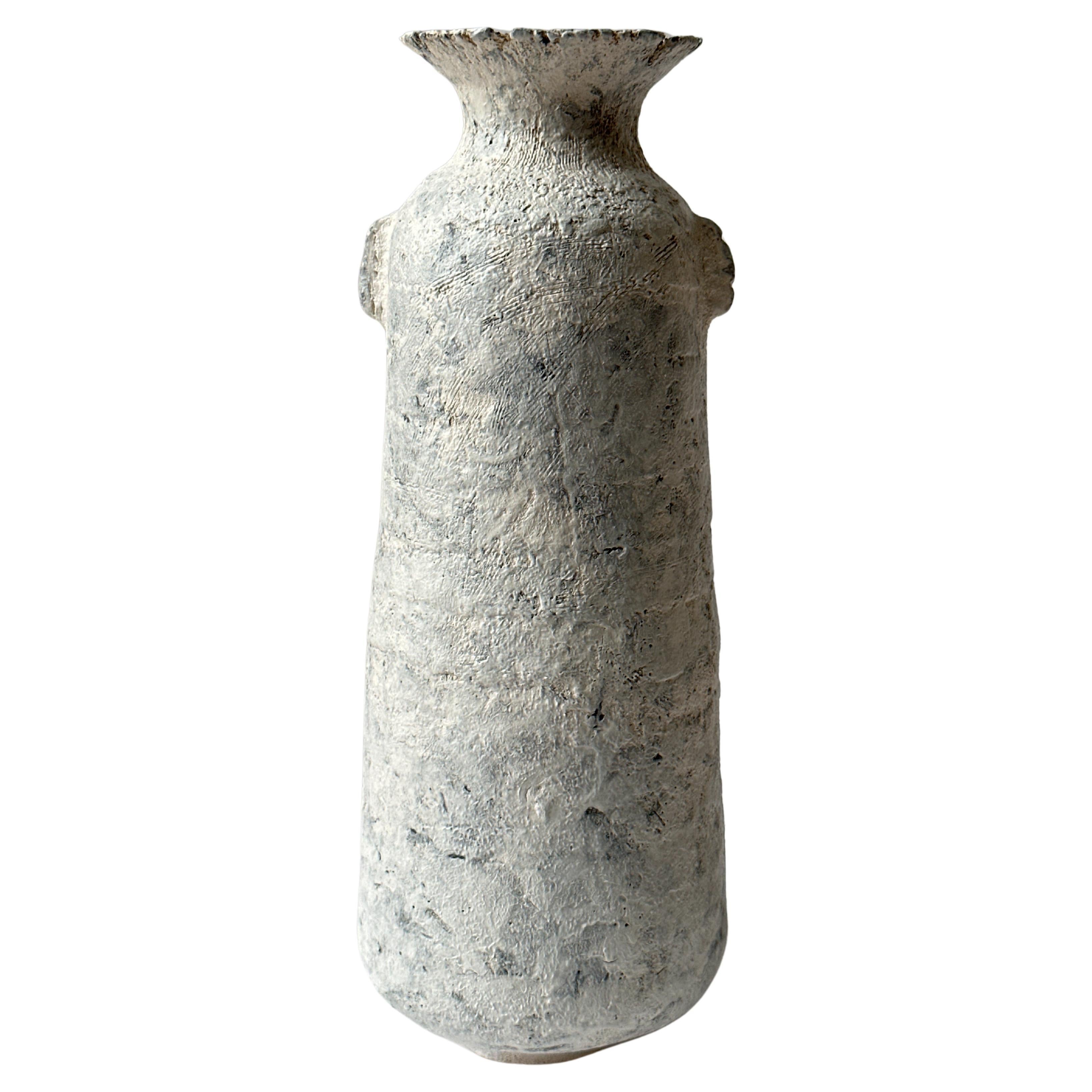 White Stoneware Alavastron Vase by Elena Vasilantonaki