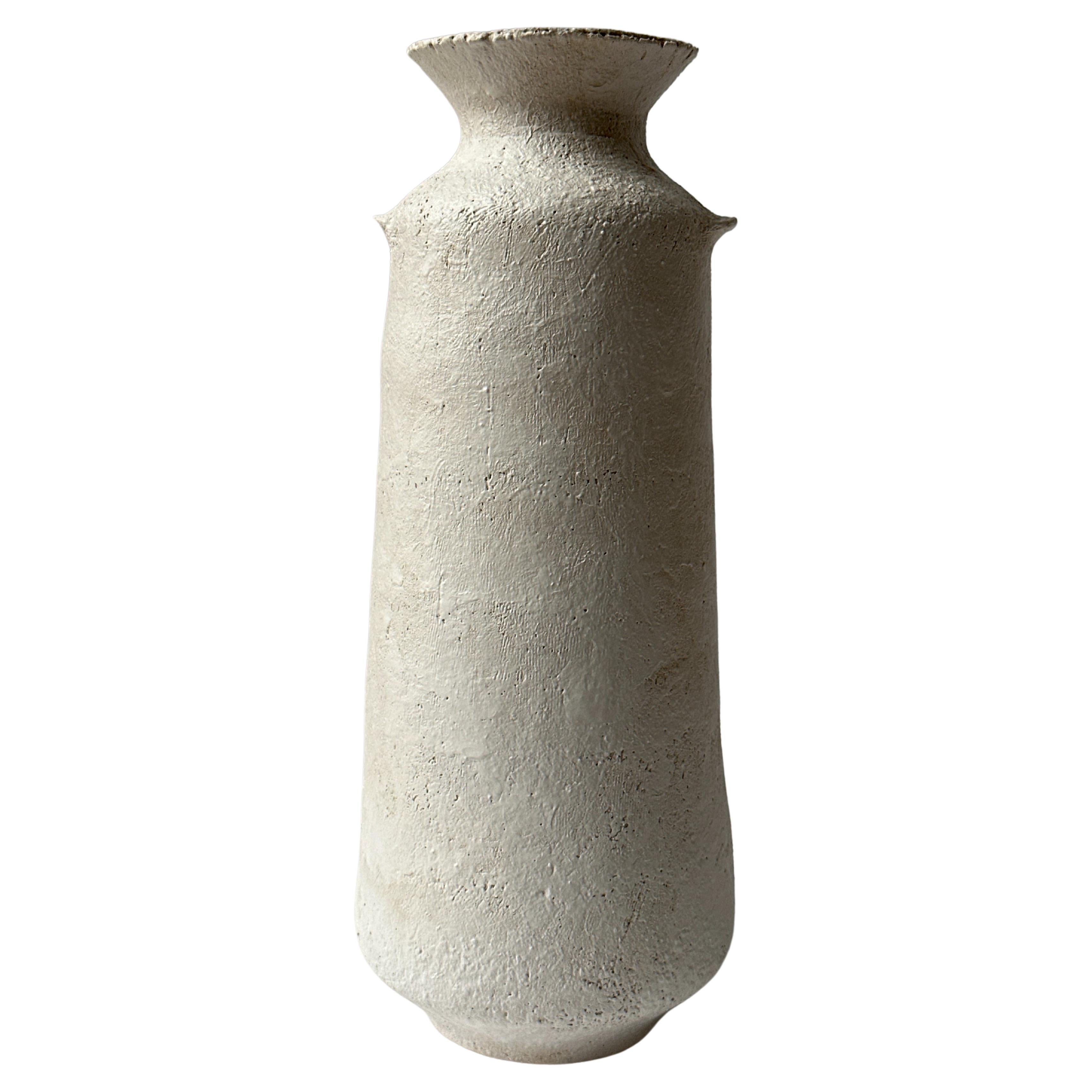 White Stoneware Alavastron Vase by Elena Vasilantonaki For Sale
