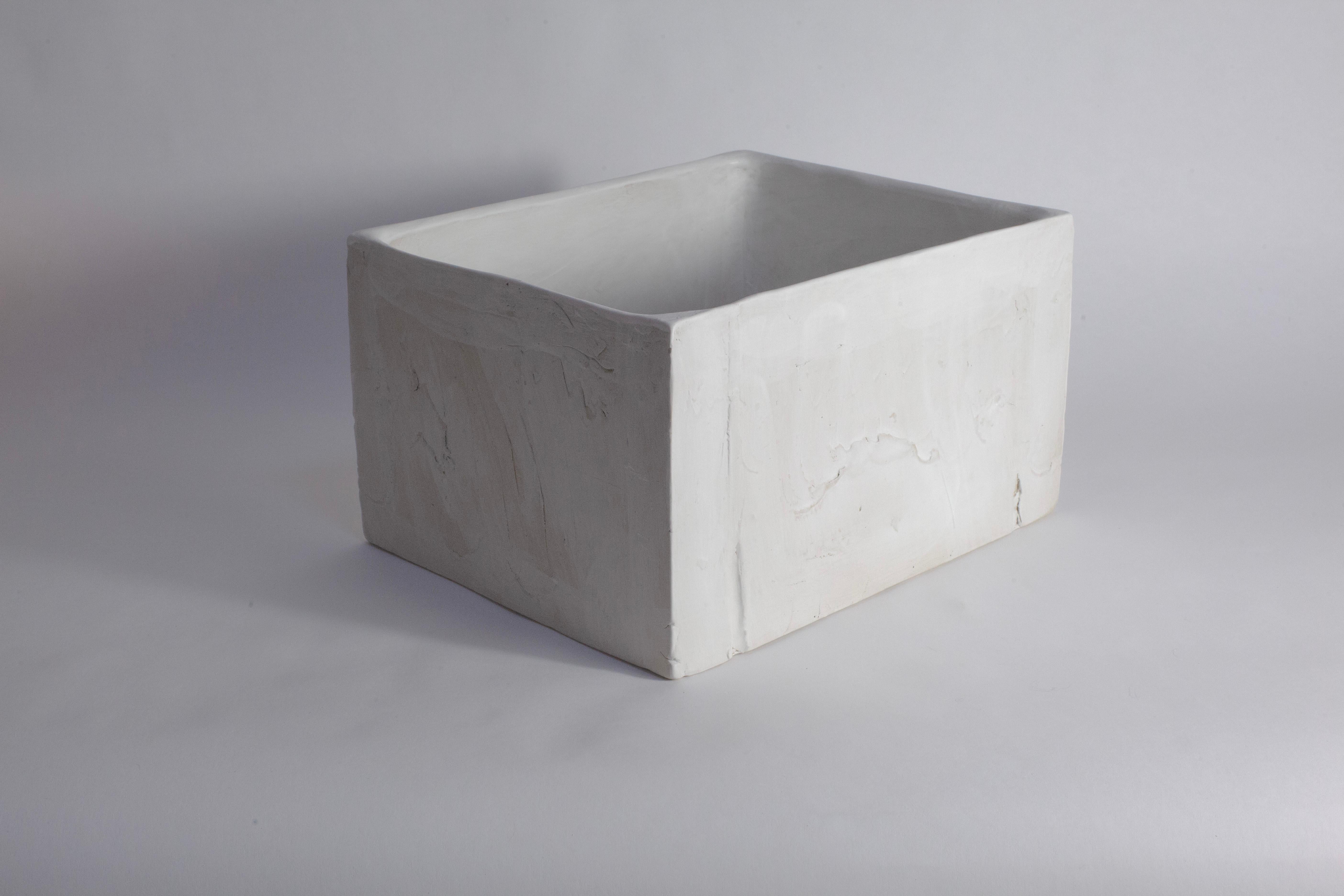 Contemporary White Stoneware Box By Danish Artist Christine Roland  For Sale