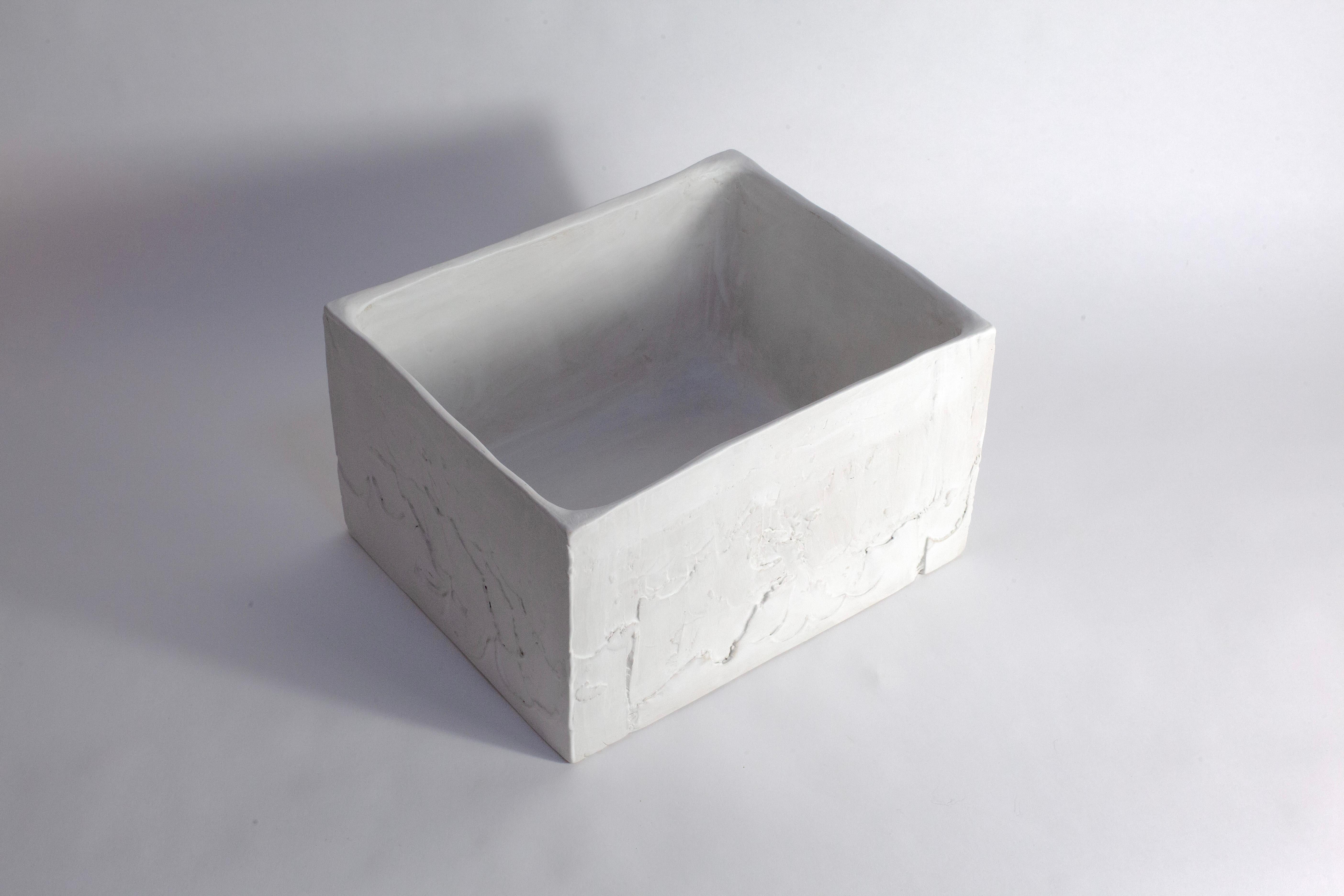 White Stoneware Box By Danish Artist Christine Roland  For Sale 1