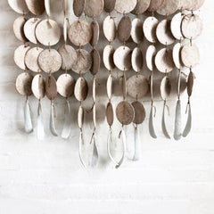 White Stoneware Disc Curtain with Porcelain Featherbones by MQuan Studio