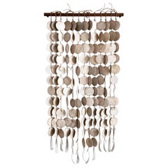 White Stoneware Disc Curtain with Porcelain Featherbones by MQuan Studio