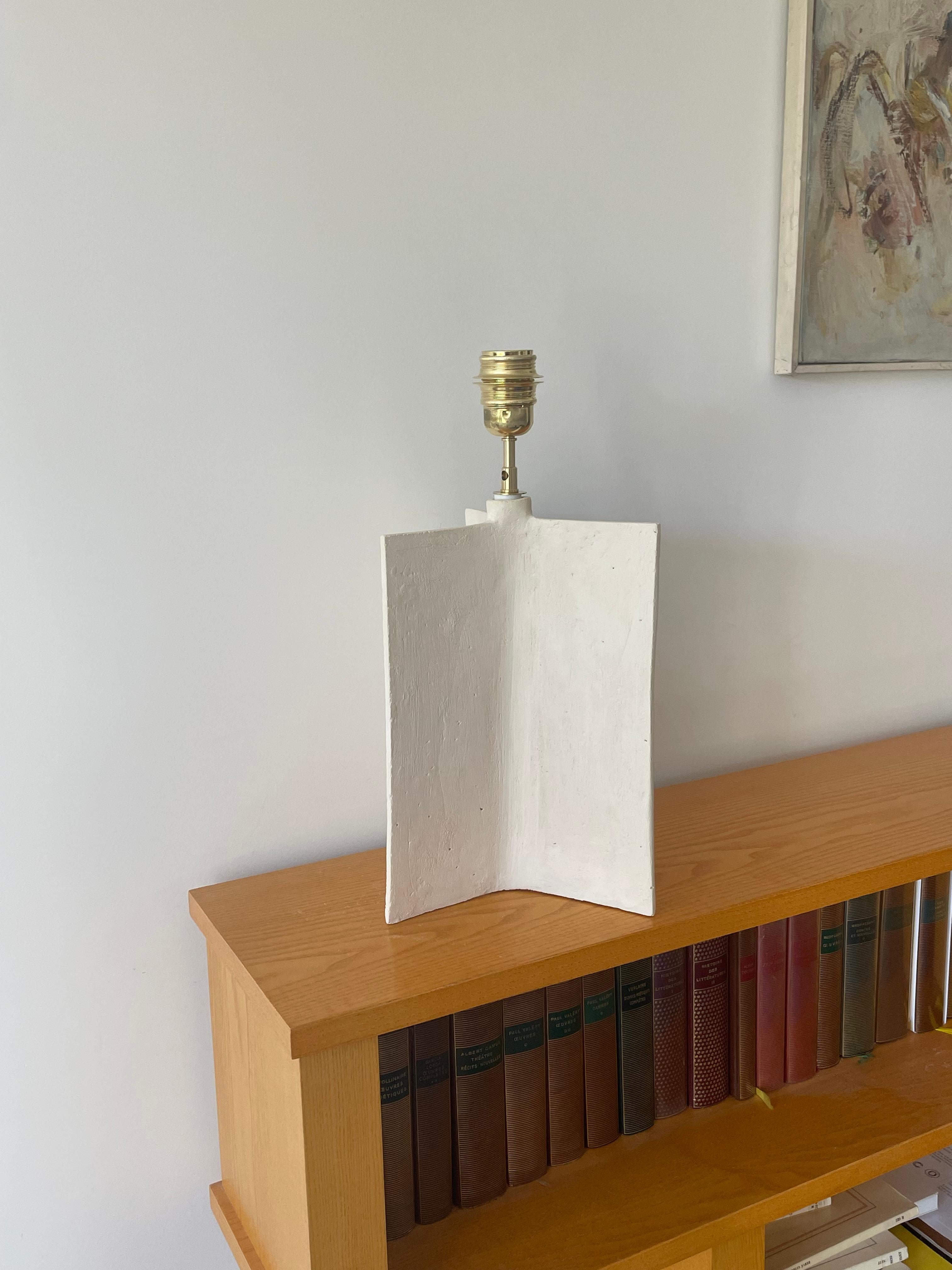 Français Lampe en grès blanc Stella di Mare by Renzo Maar en vente