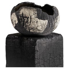 White Stoneware Lined, Distressed Form NO.3  by Alexandria Roby