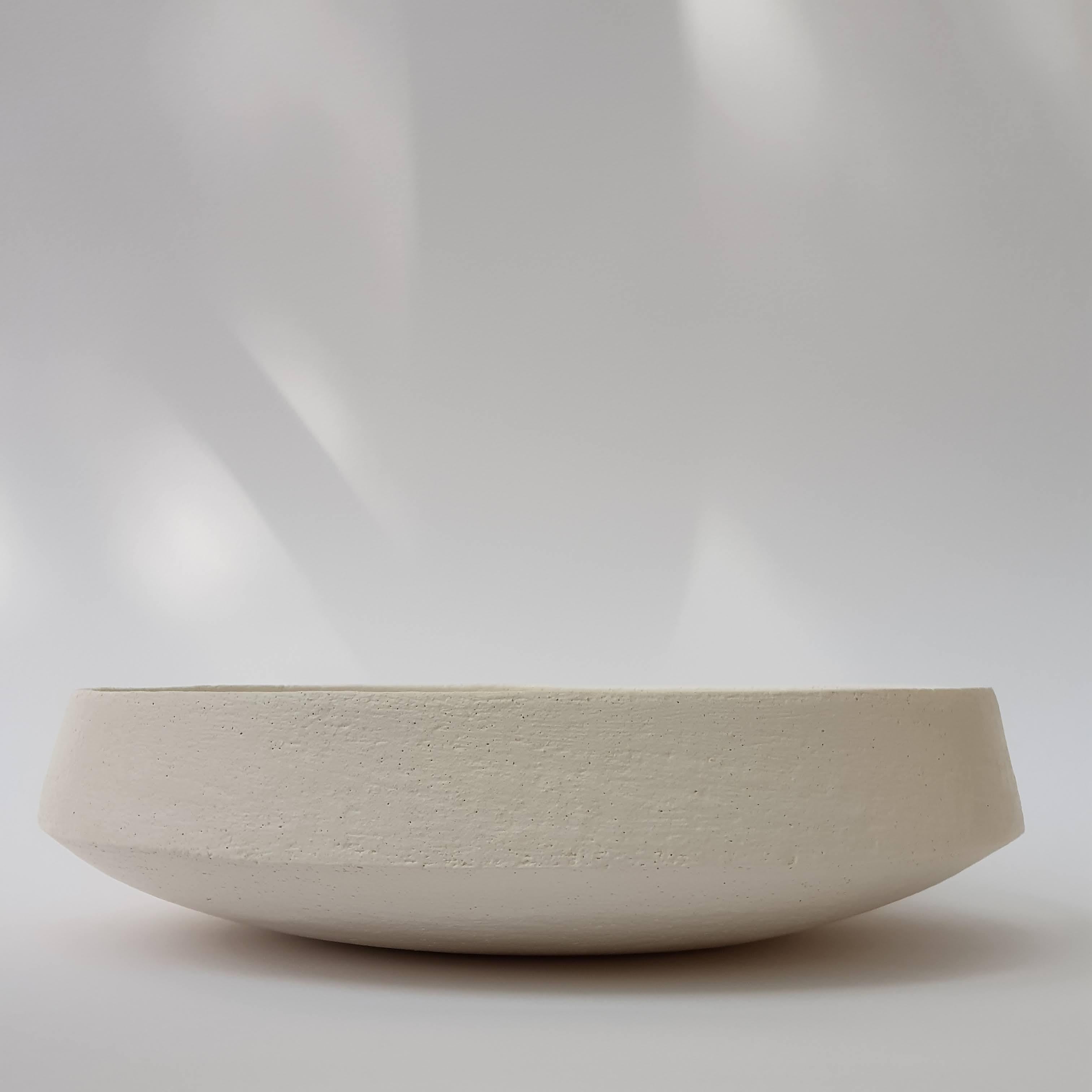 Post-Modern White Stoneware Pinakio Plate by Elena Vasilantonaki For Sale
