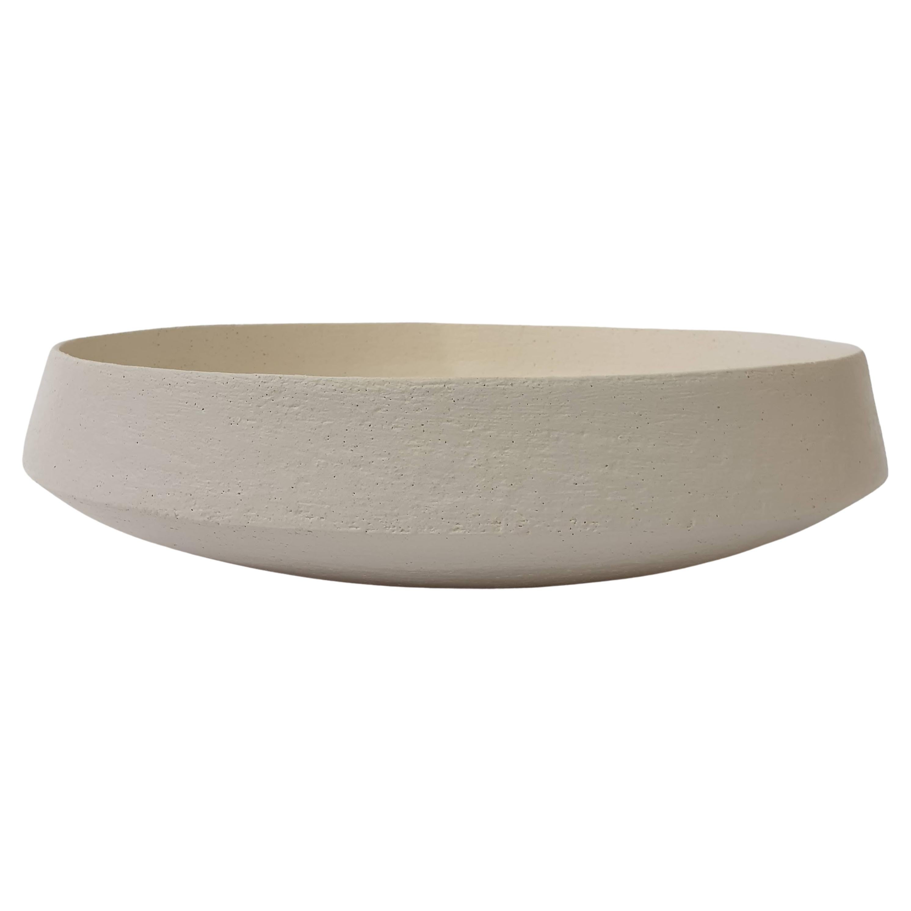 White Stoneware Pinakio Plate by Elena Vasilantonaki For Sale