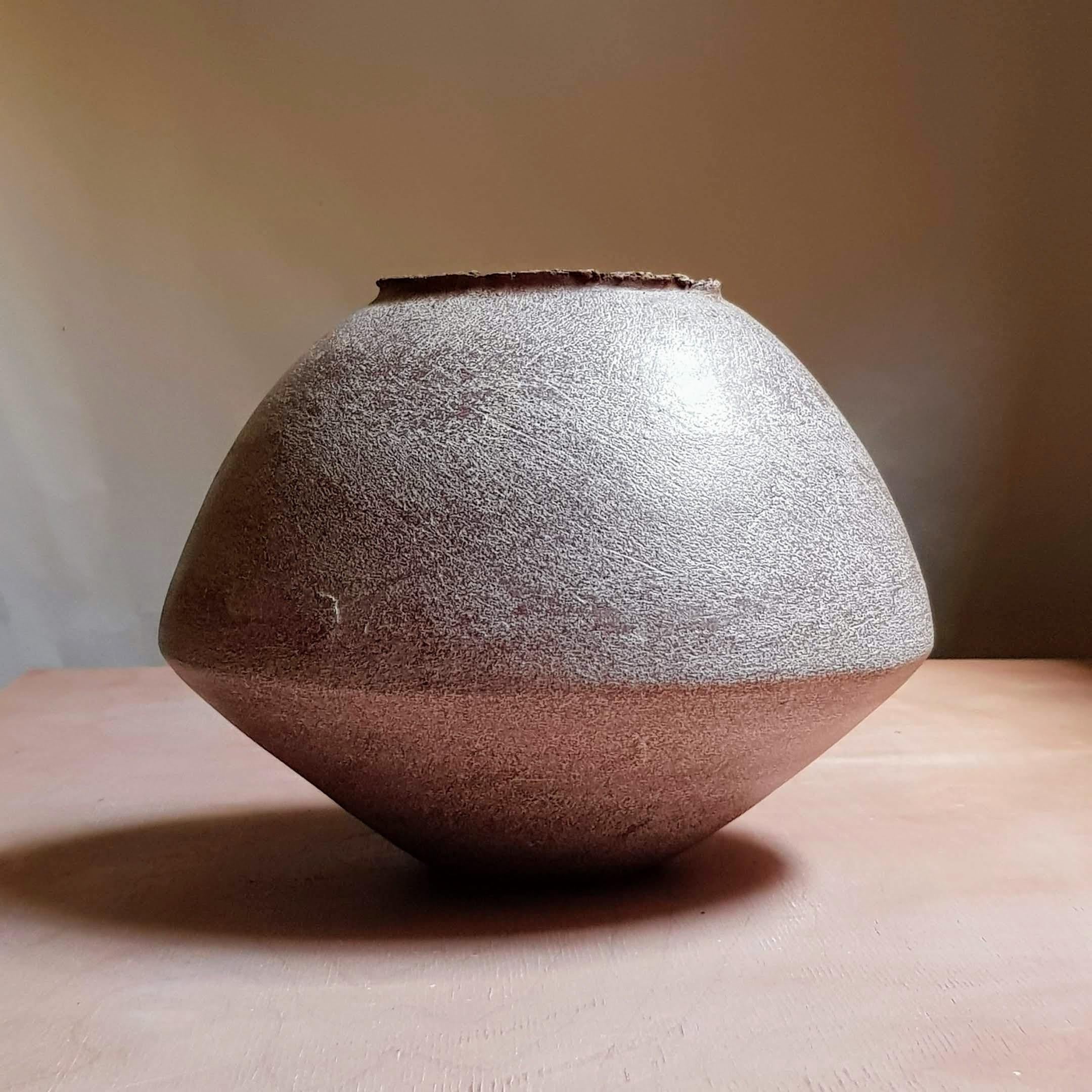 White Stoneware Psykter Vase by Elena Vasilantonaki For Sale 1