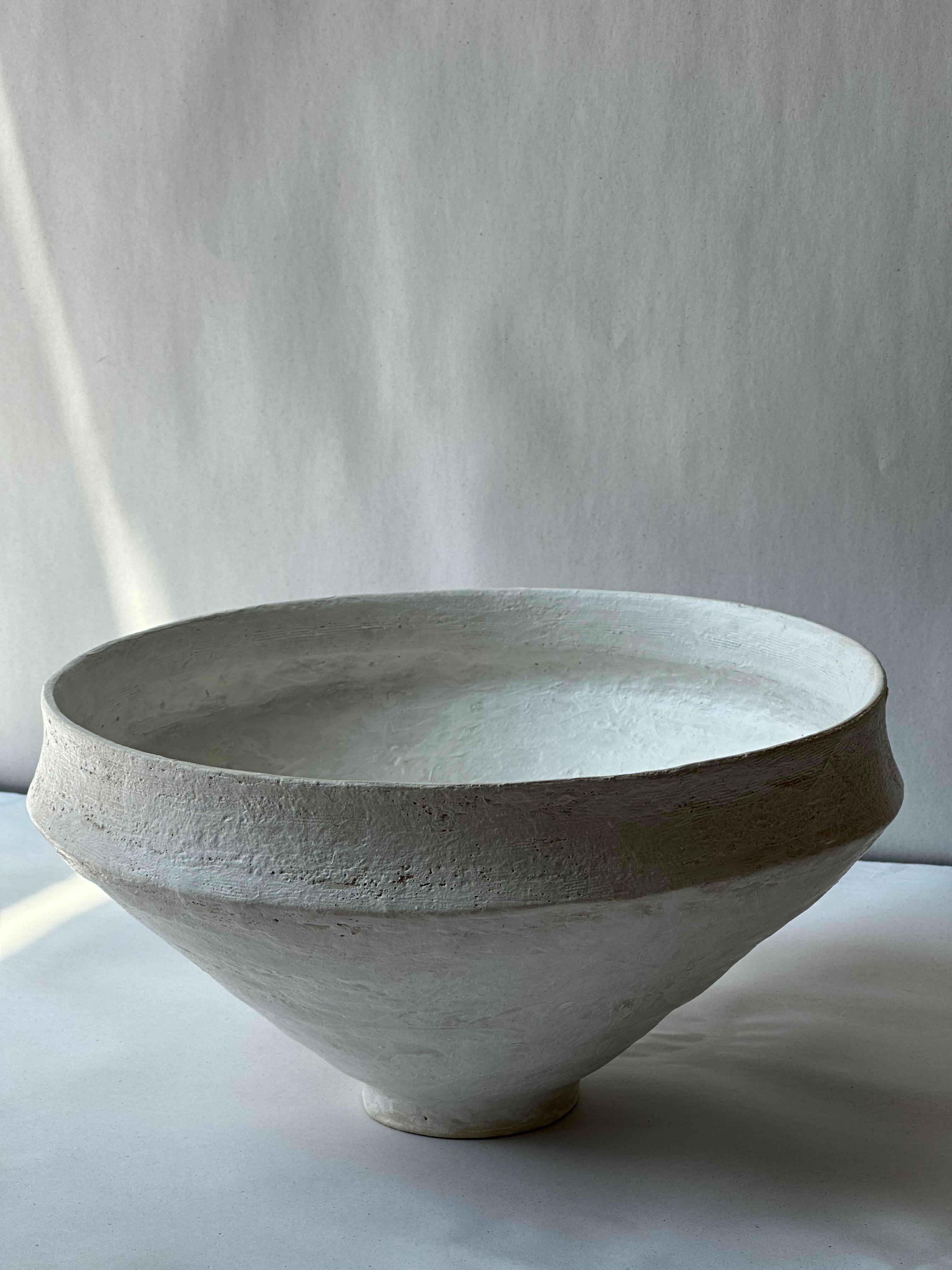White Stoneware Roman Bowl by Elena Vasilantonaki For Sale 4