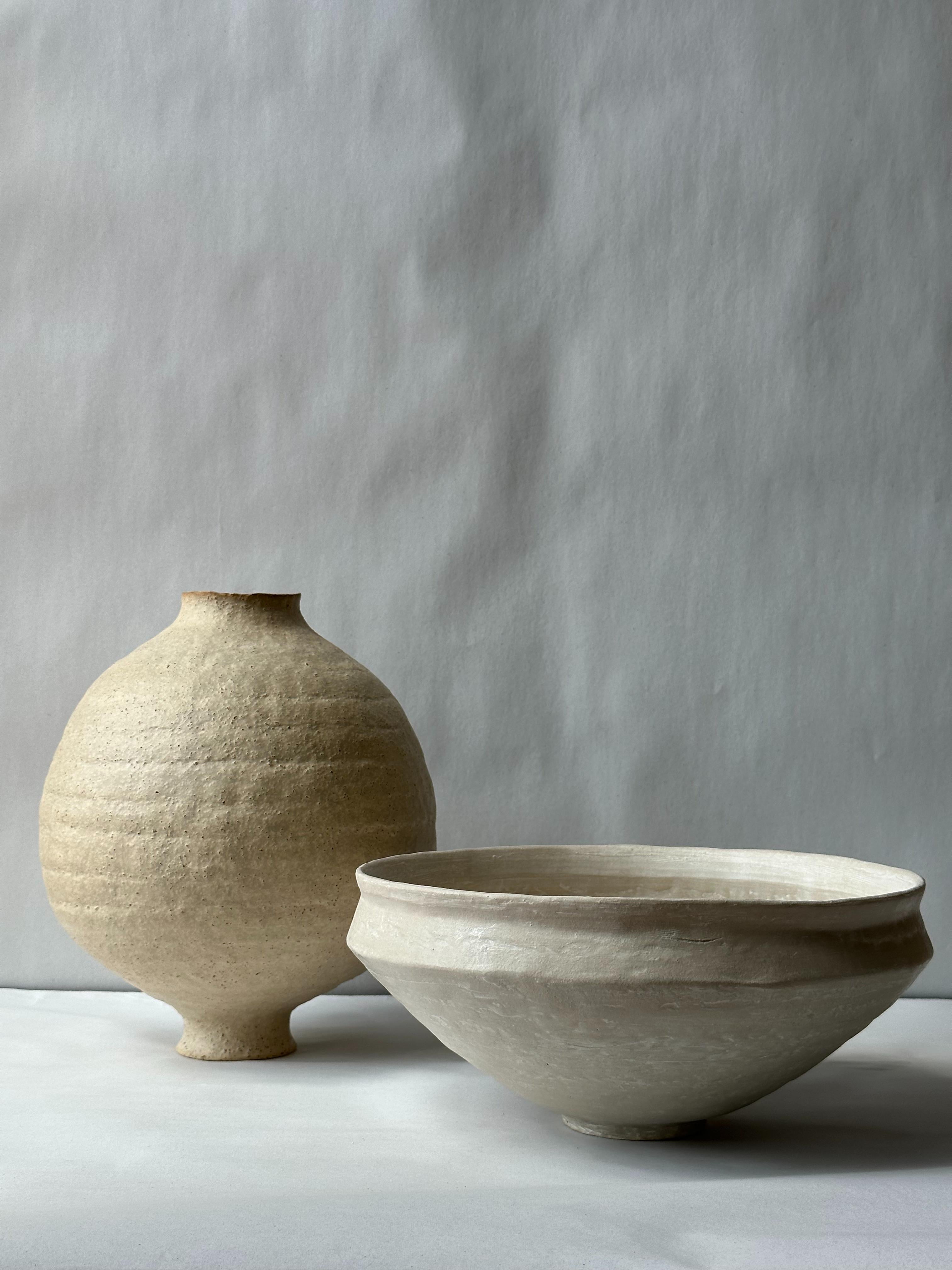 White Stoneware Roman Bowl by Elena Vasilantonaki For Sale 5