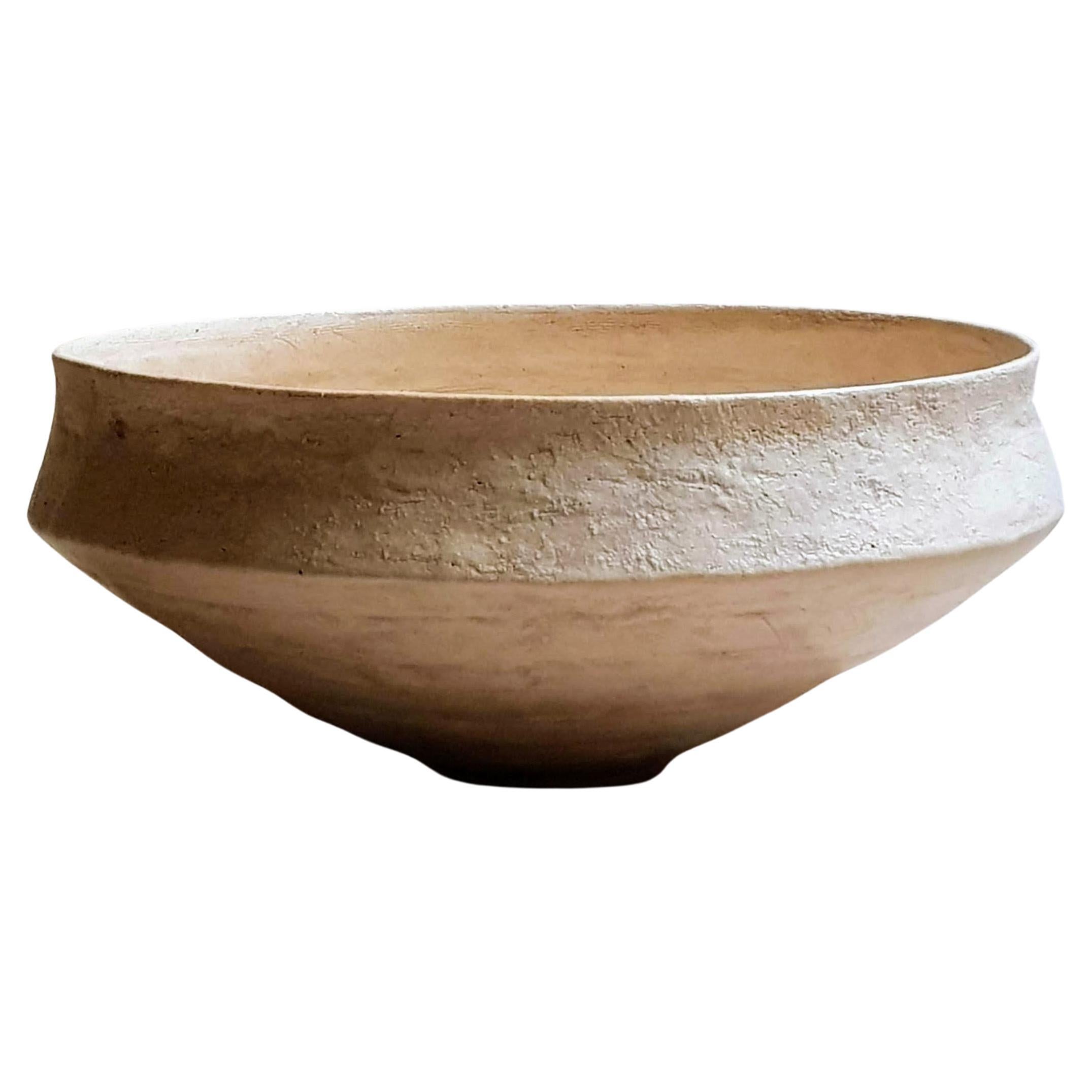 White Stoneware Roman Bowl by Elena Vasilantonaki For Sale