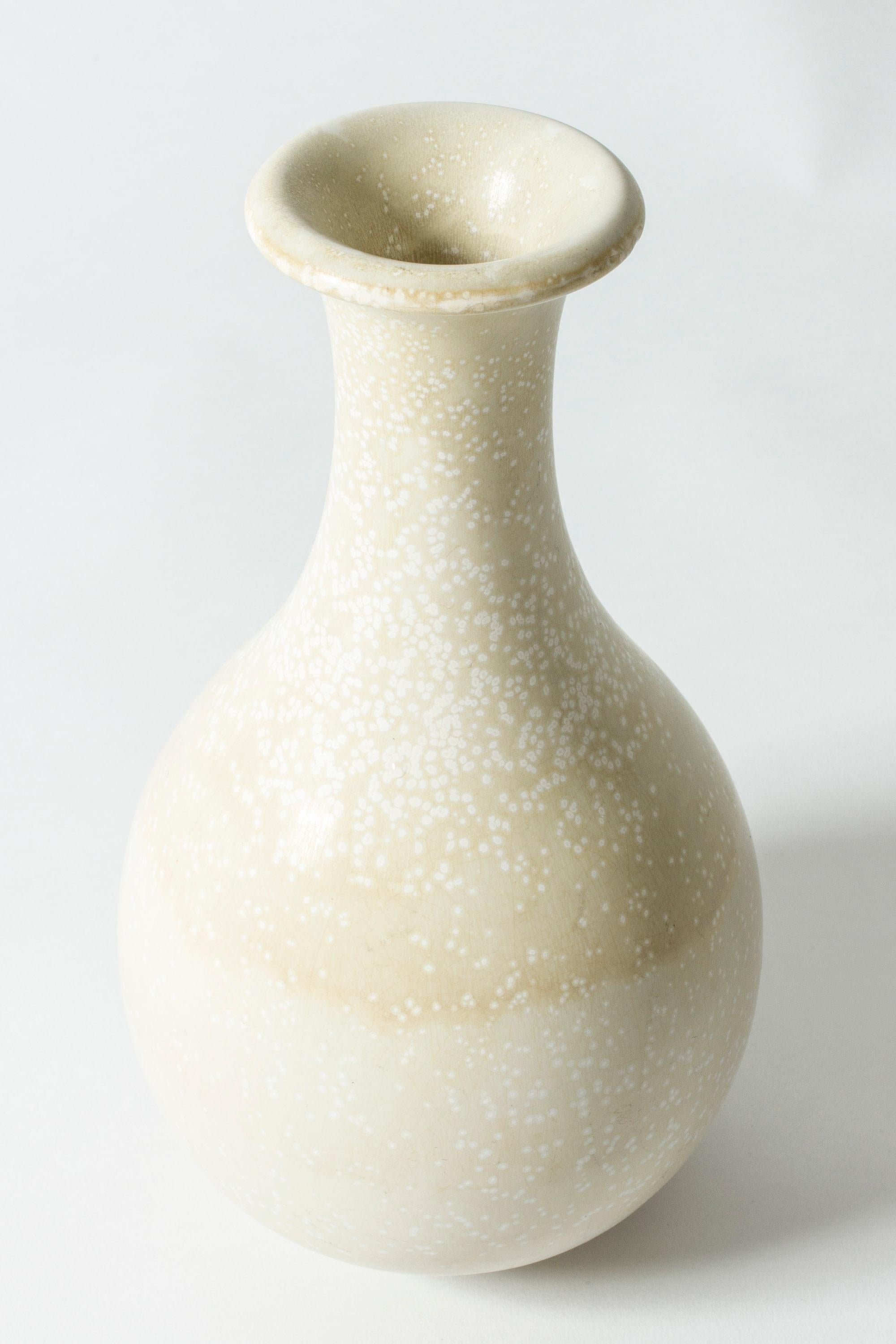 Mid-20th Century White Stoneware Vase by Gunnar Nylund for Rörstrand, Sweden, 1950s