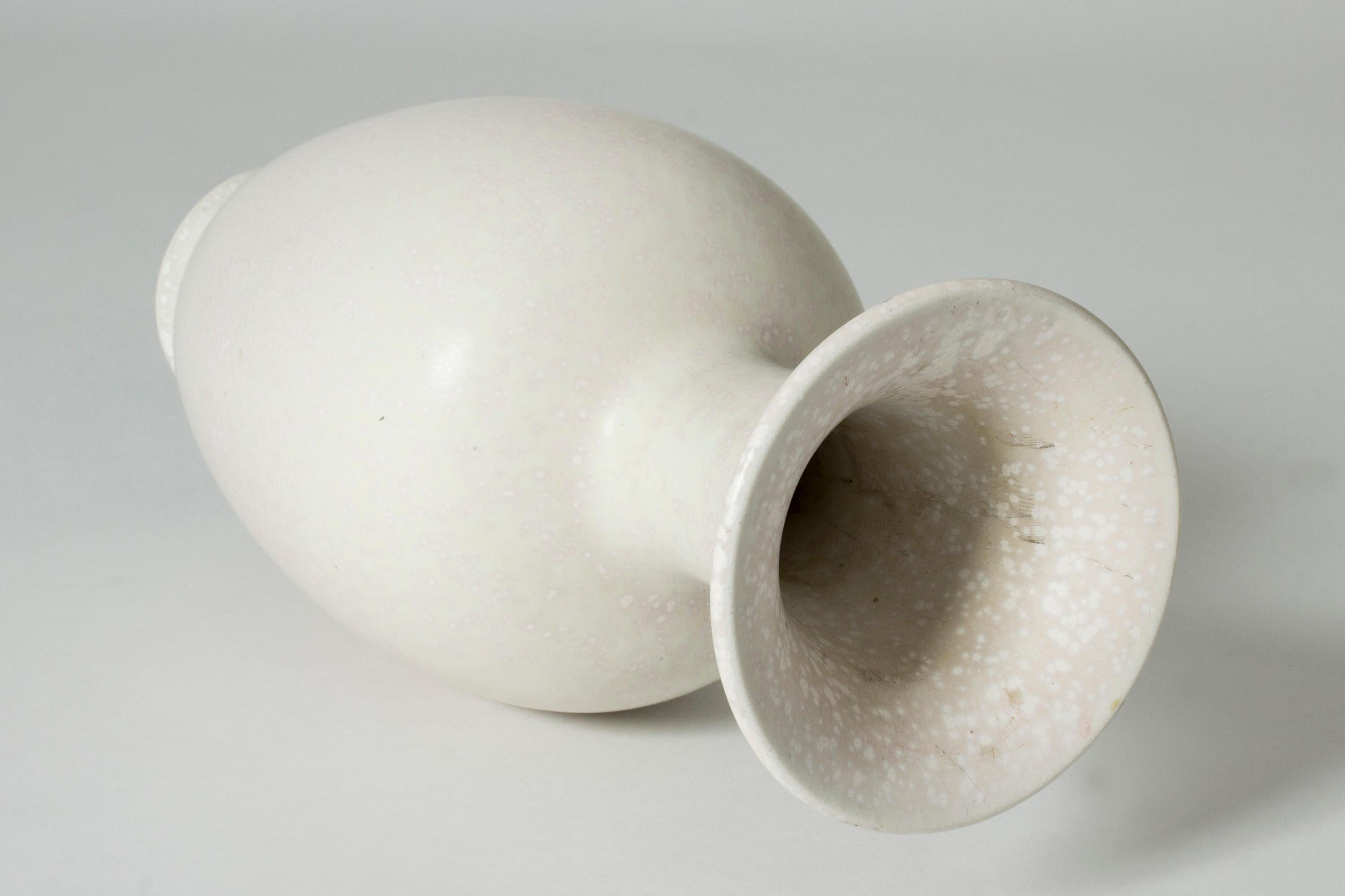 Scandinavian Modern White Stoneware Vase by Gunnar Nylund