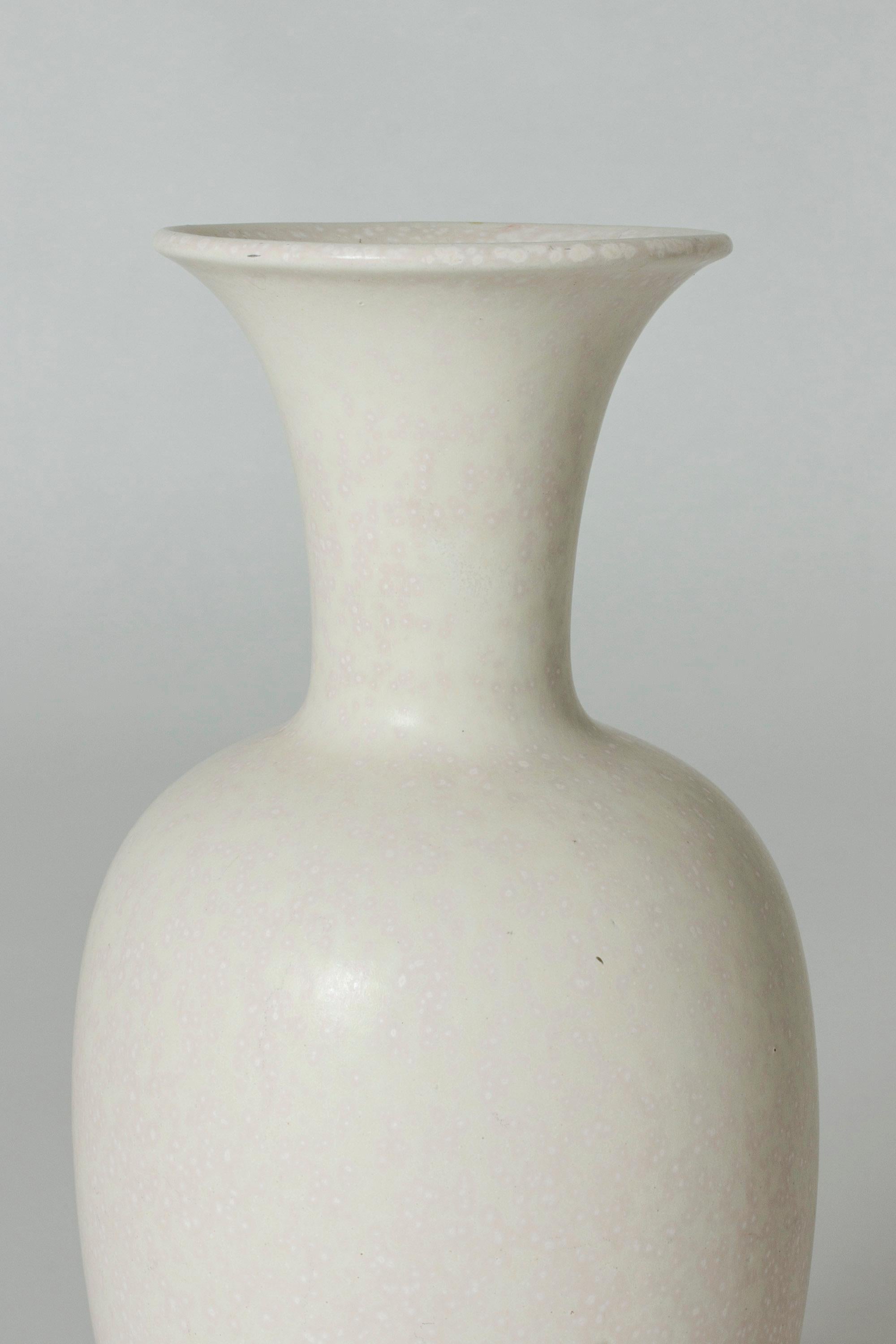 Swedish White Stoneware Vase by Gunnar Nylund