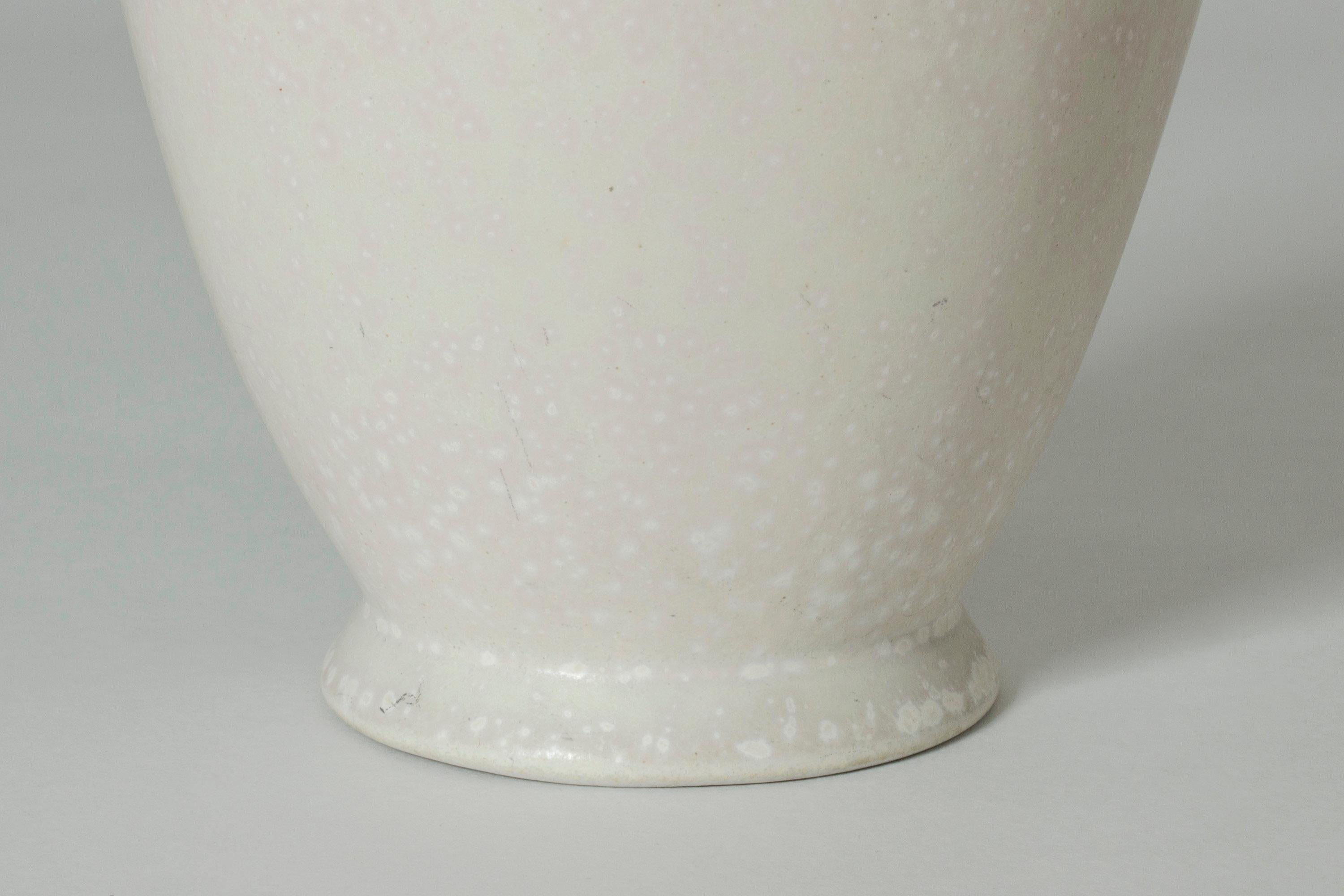 Mid-20th Century White Stoneware Vase by Gunnar Nylund