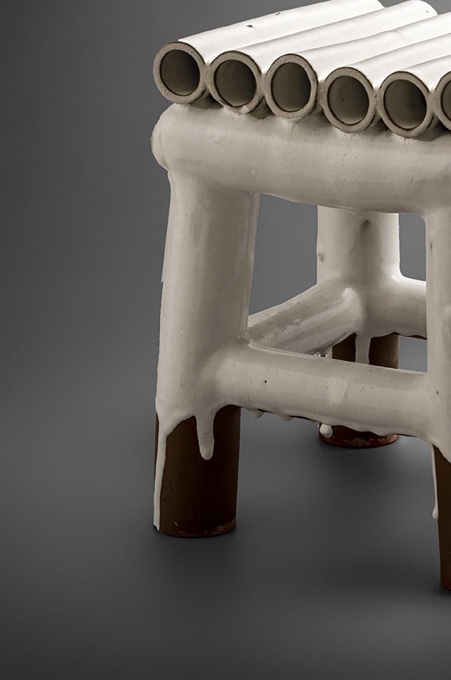 White Stool by Milan Pekař In New Condition In Geneve, CH