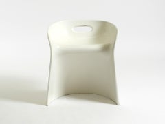Tabouret blanc de Winfried Staeb des années 1970 pour la Form + Life Collection