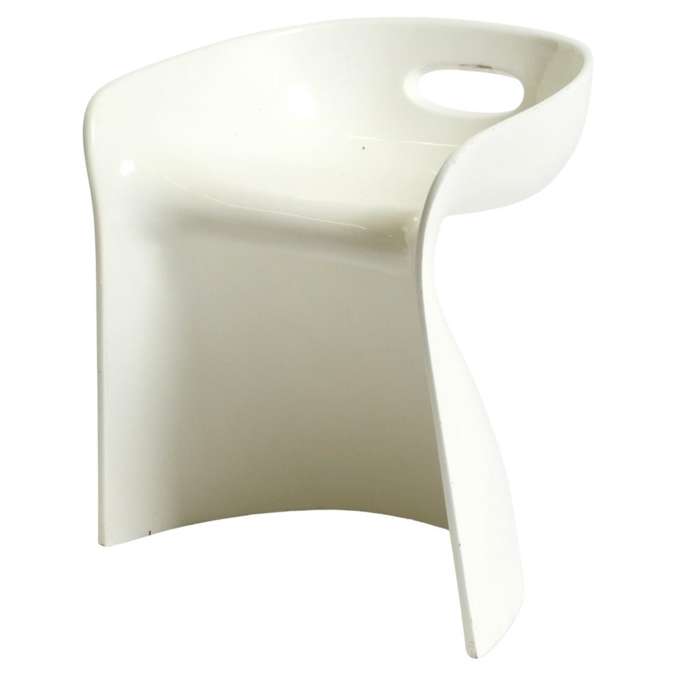White stool by Winfried Staeb from the 1970s for the Form + Life Collection For Sale