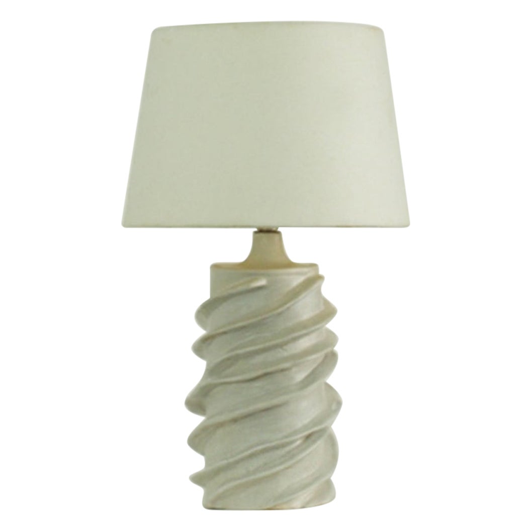 White 'Strates' Ceramic Lamp by Design Frères