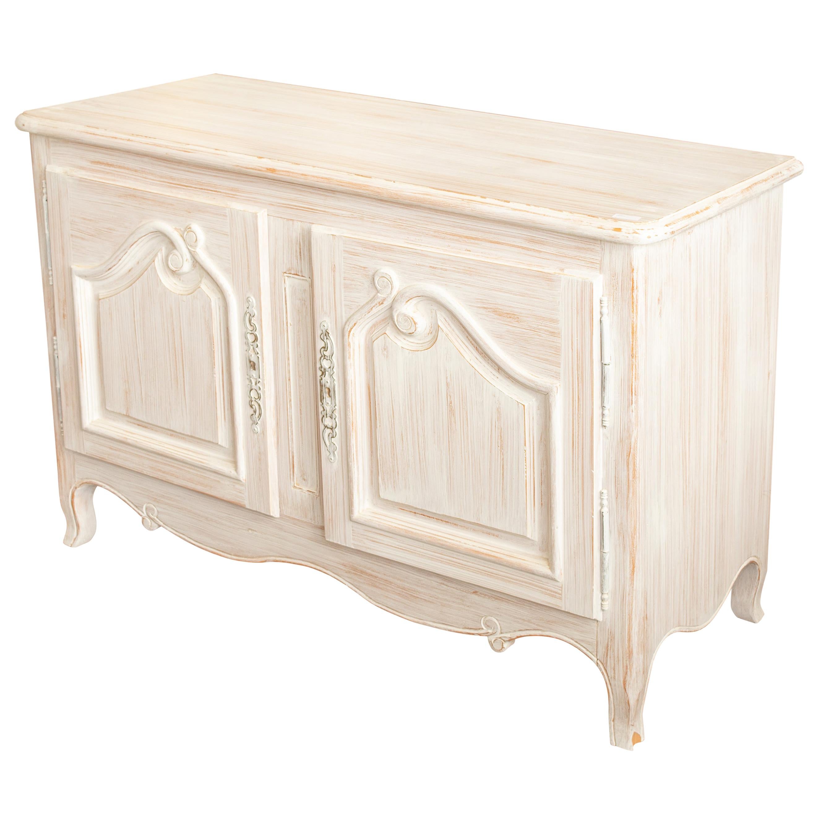 White Striated Louis XV Style Buffet