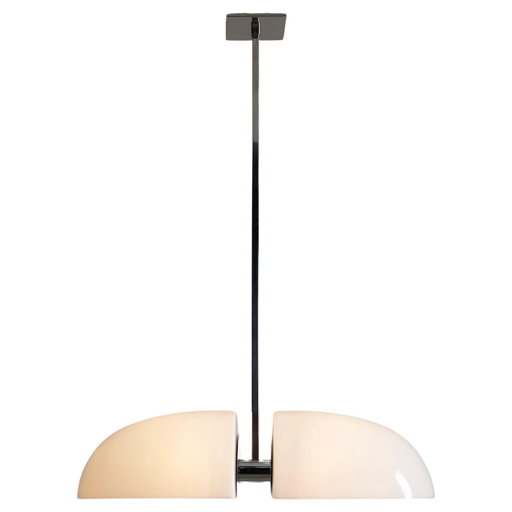 White Stylish Fixed Pendant by Lamperti, Italy For Sale