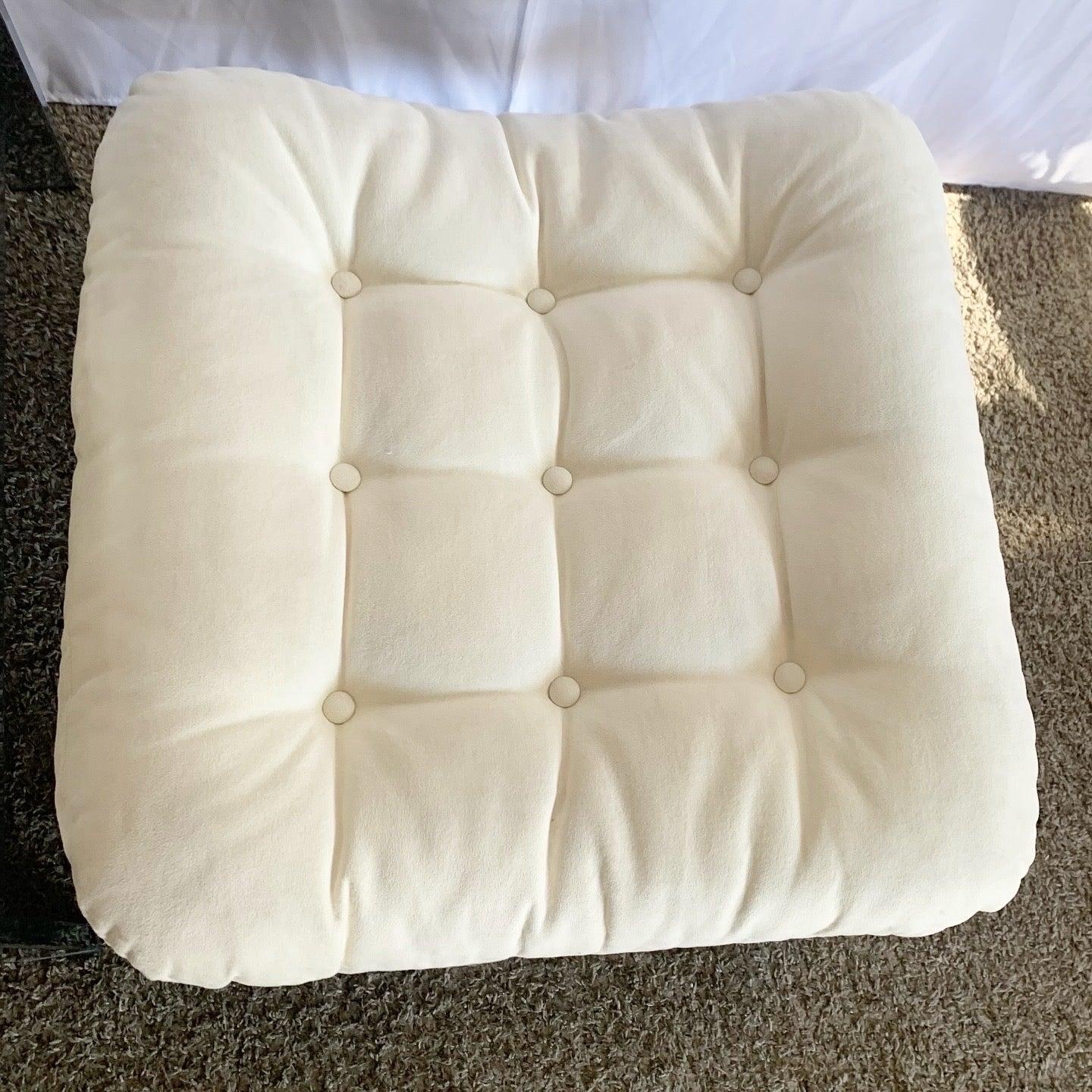 Chaise longue inclinable et ottoman en daim blanc par Selig 5