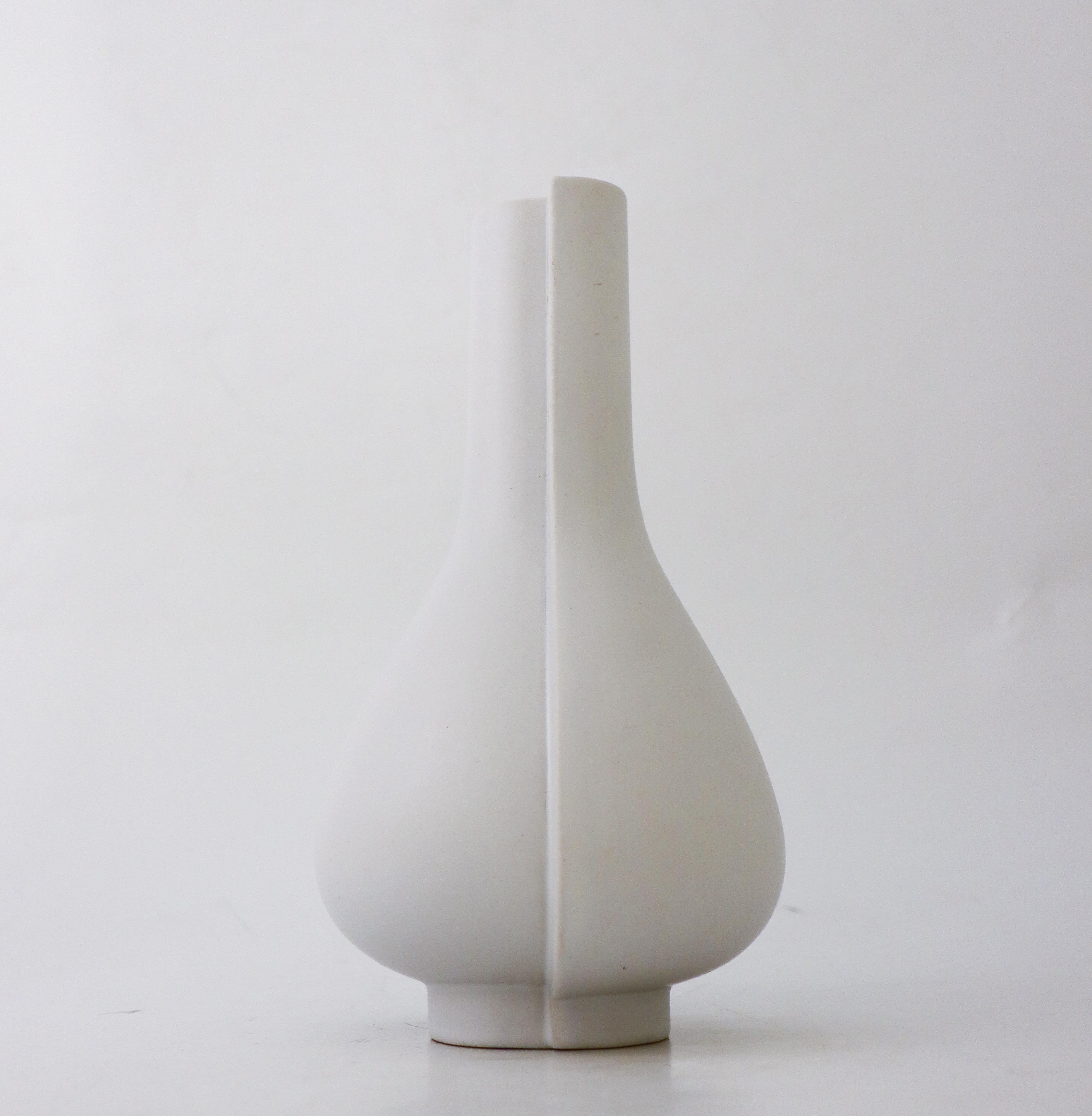 Scandinavian Modern White Surrealistic Vase, 