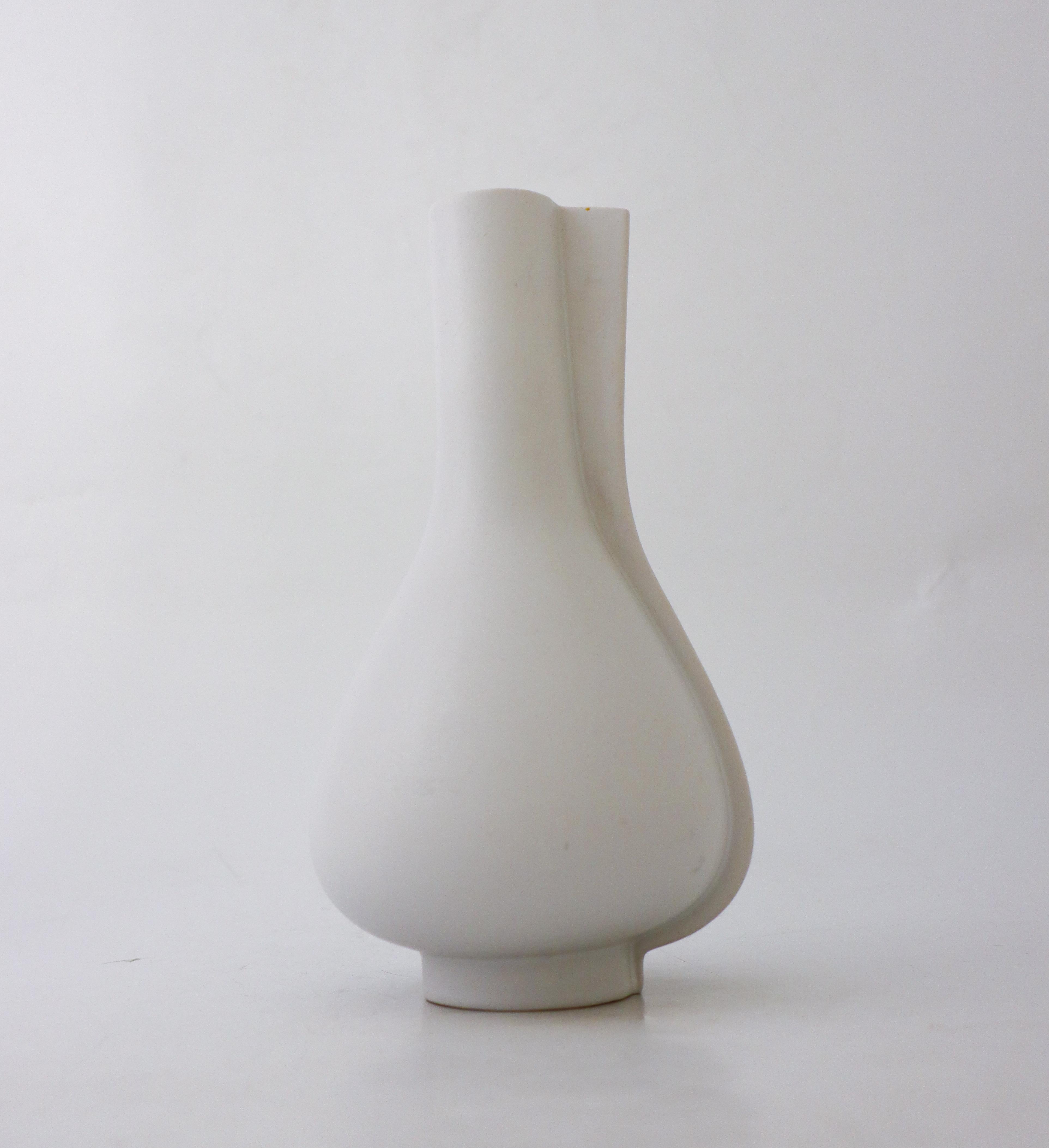 Swedish White Surrealistic Vase, 
