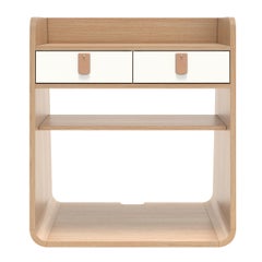 White Suzon Floating Nightstand Natural Oak by HARTO