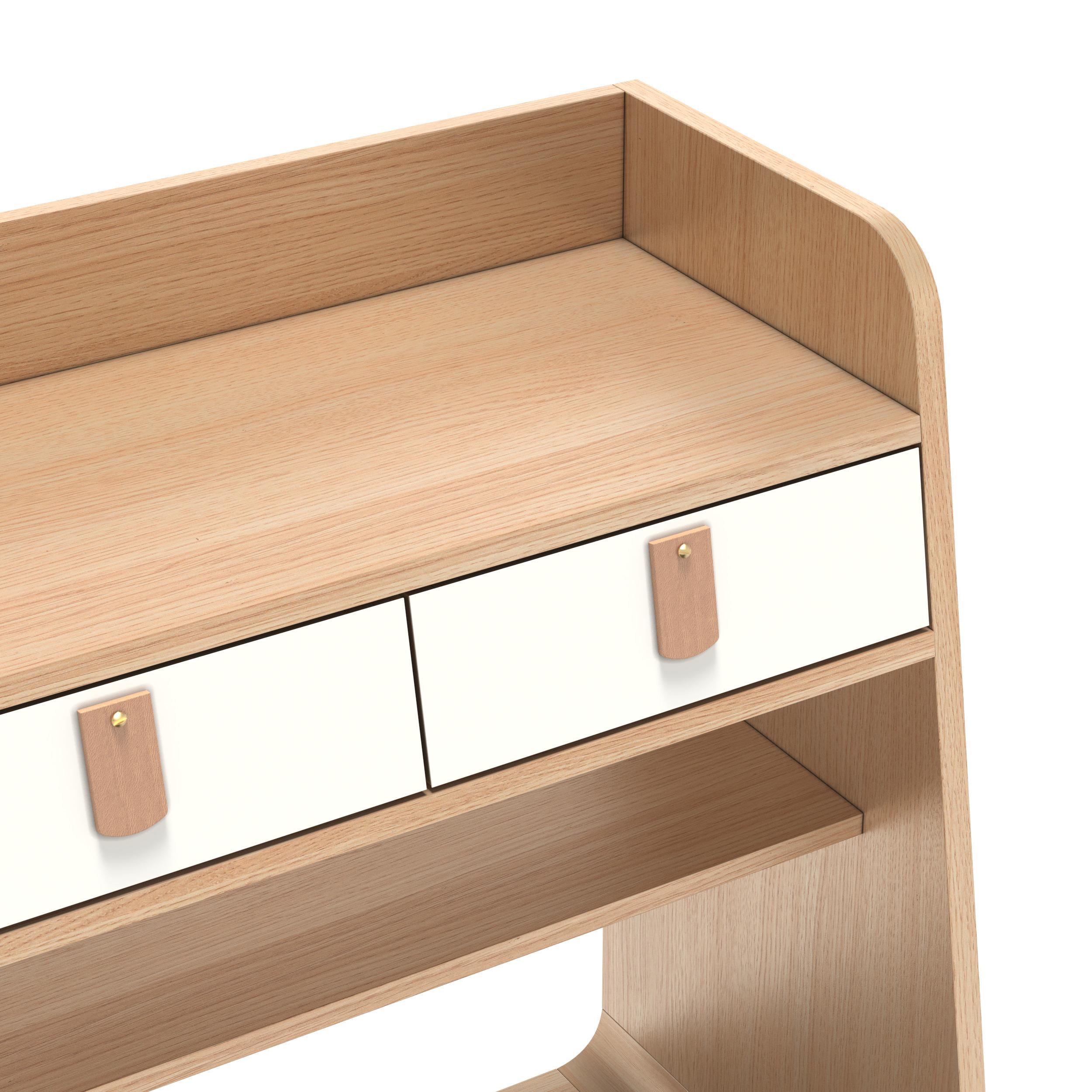 Portuguese White Suzon Floating Nightstand Natural Oak by HARTO For Sale