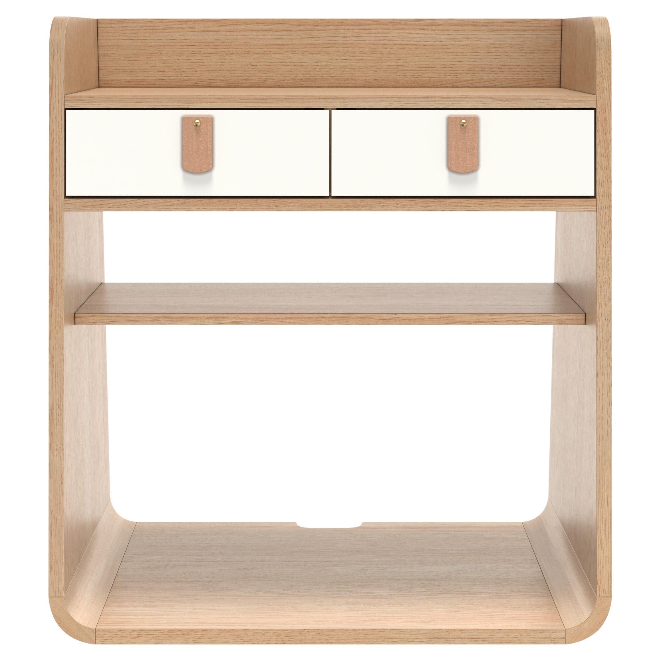 White Suzon Floating Nightstand Natural Oak by HARTO