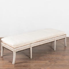 White Swedish Empire Bench Settee, circa 1840-60