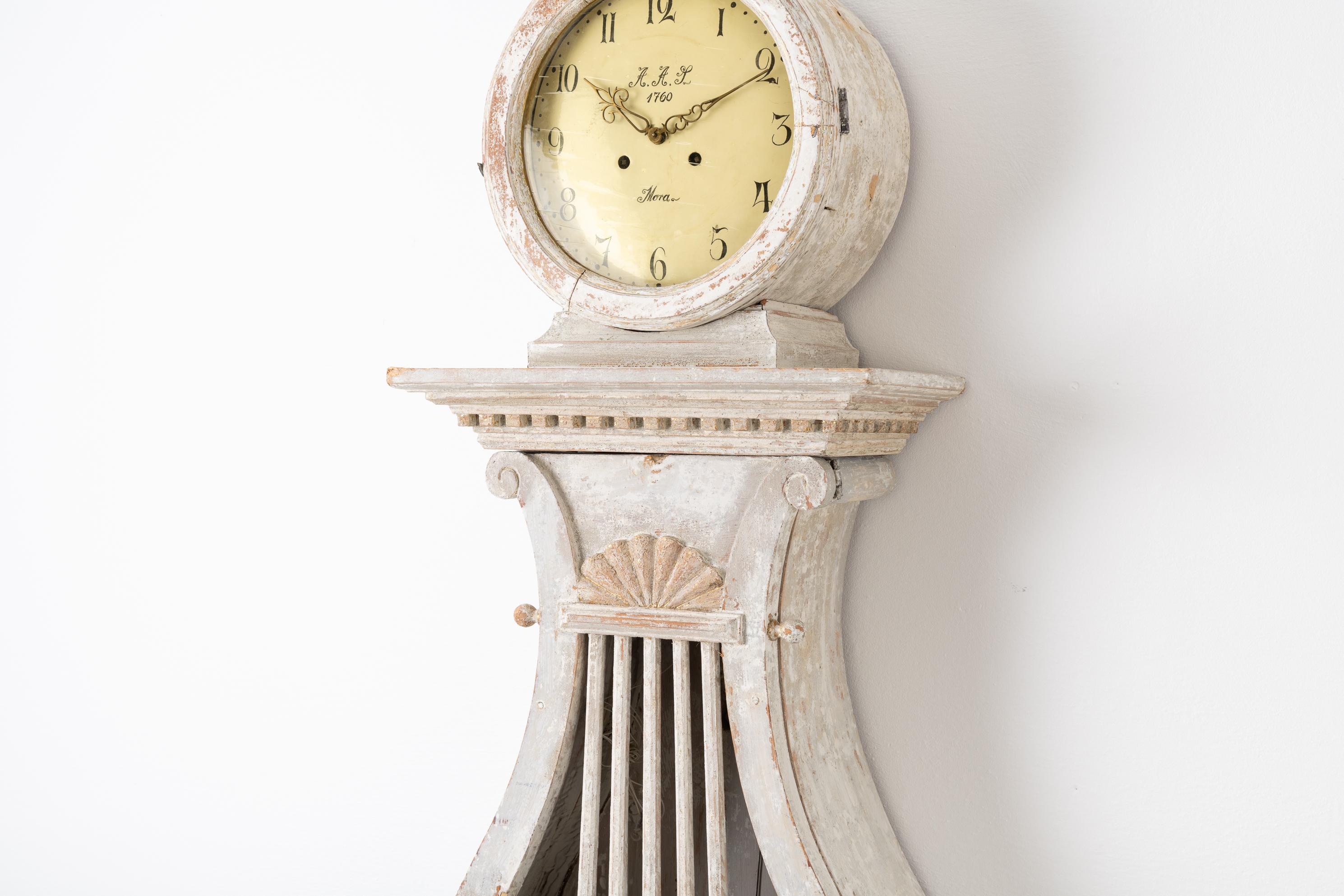 White Swedish Empire Long Case Clock 4