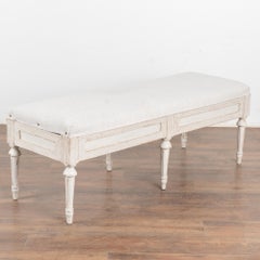 White Swedish Gustavian Bench, circa 1880