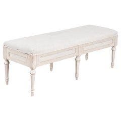 White Swedish Gustavian Bench, circa 1880