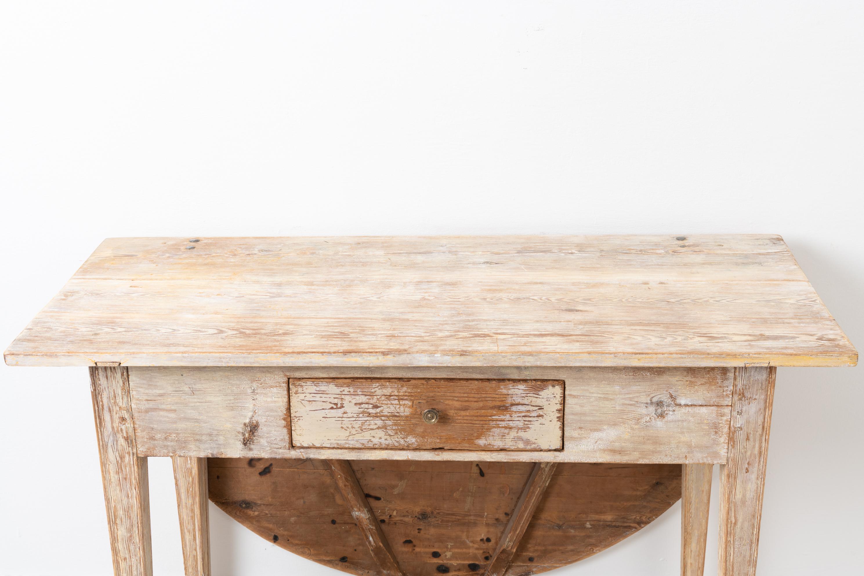 Weißer schwedischer Gustavianischer Wandtisch und Schreibtisch in Weiß im Angebot 2