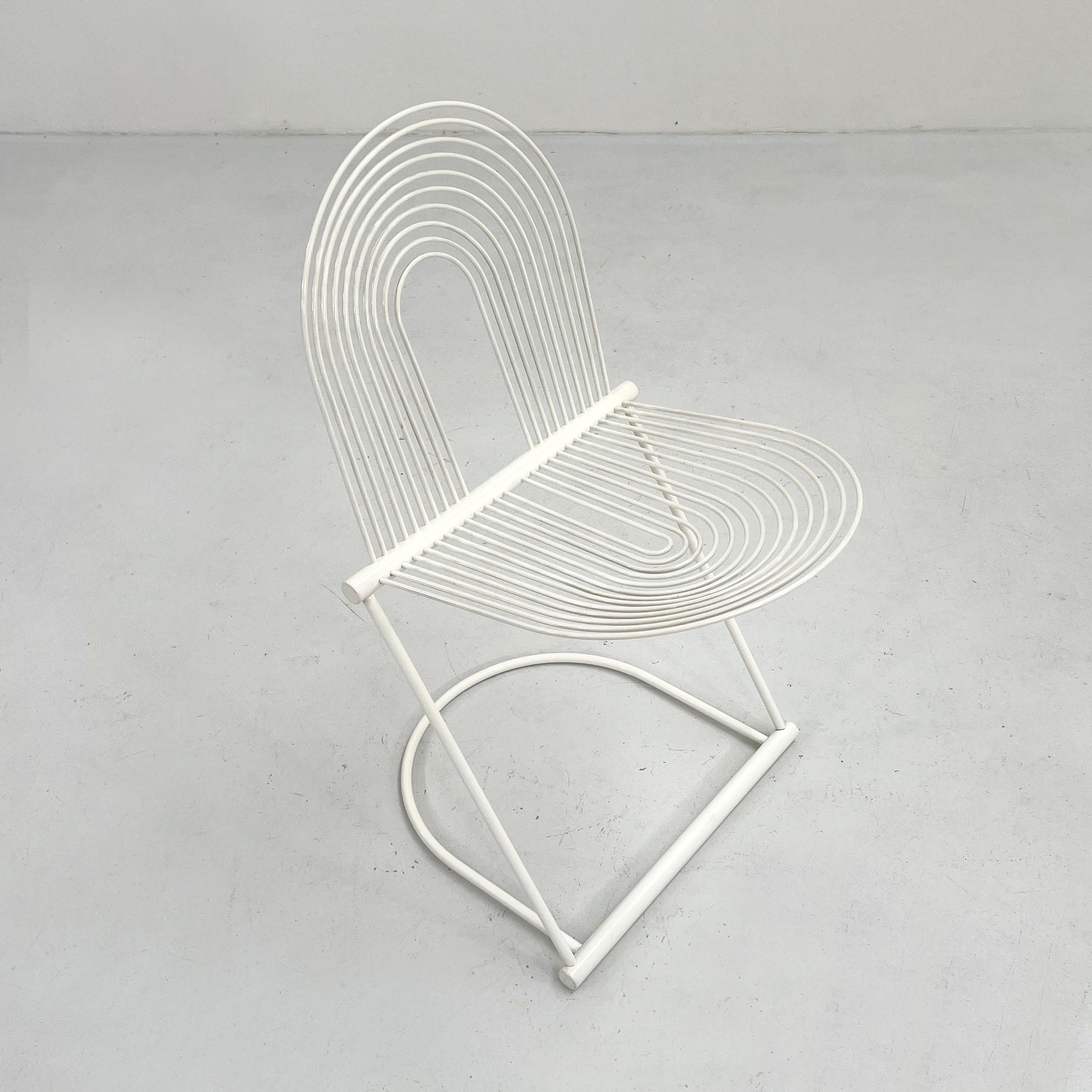 Designer - Jutta & Herbert Ohl
Producer - Rosenthal Lübk
Model - Swing Chair
Design Period - Eighties
Measurements - Width 55 cm x Depth 50 cm x Height 82 cm x Seat Height 50 cm
Materials - Metal
Color - White
Comments - Light wear consistent with