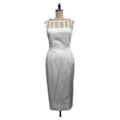 Robe cage en coton suisse blanc