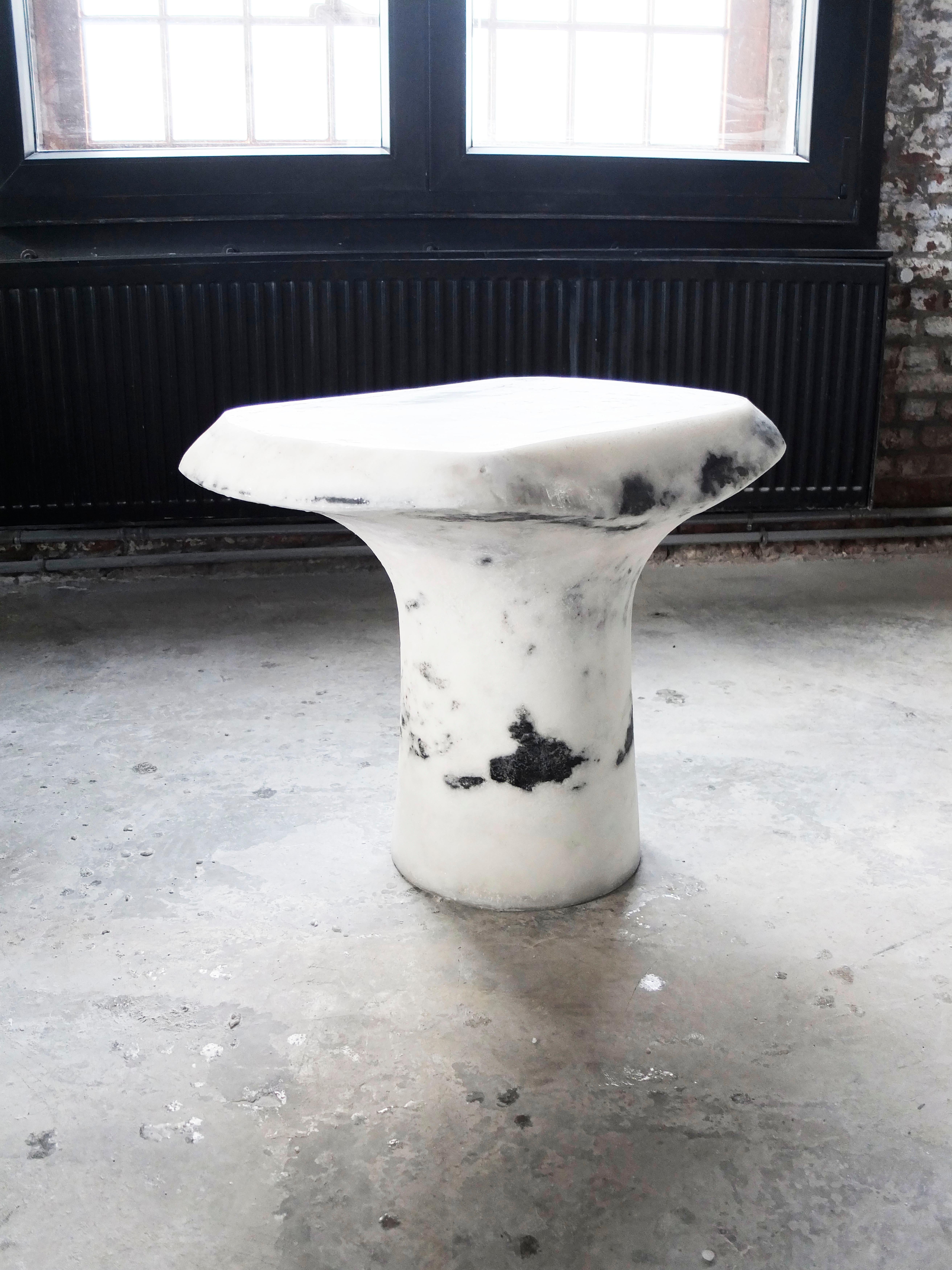 Belgian White T Table by Roxane Lahidji For Sale