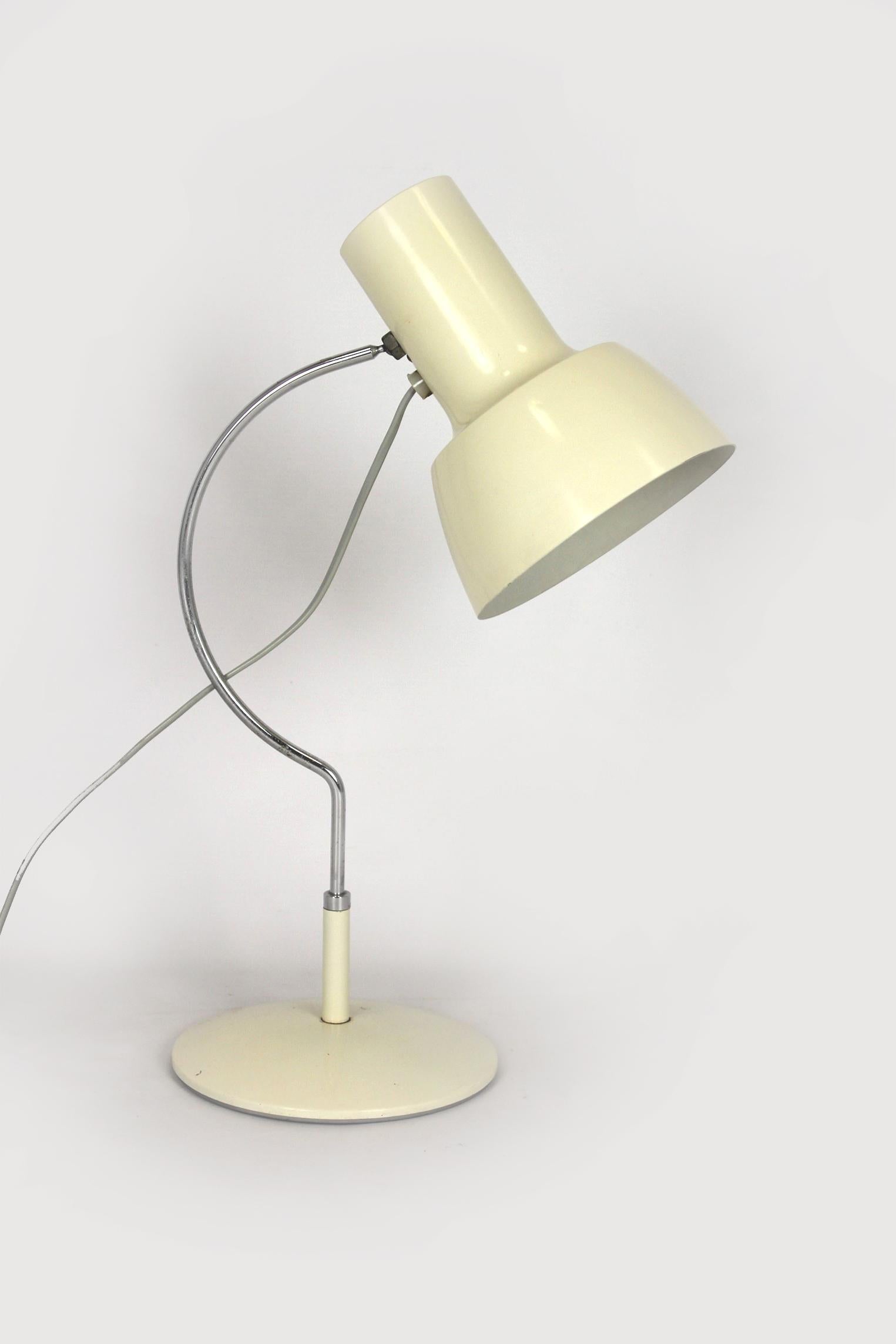 Mid-Century Modern White Table Lamp by Josef Hurka for Napako, 1960s For Sale