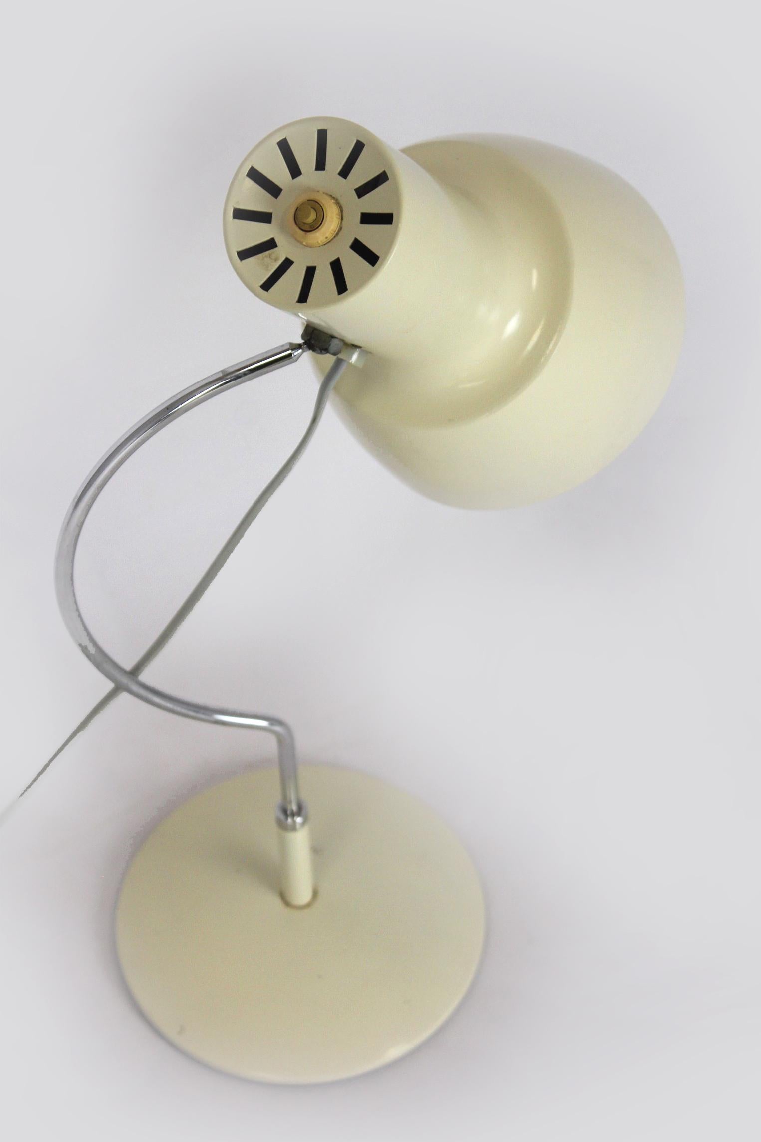 White Table Lamp by Josef Hurka for Napako, 1960s In Good Condition For Sale In Żory, PL