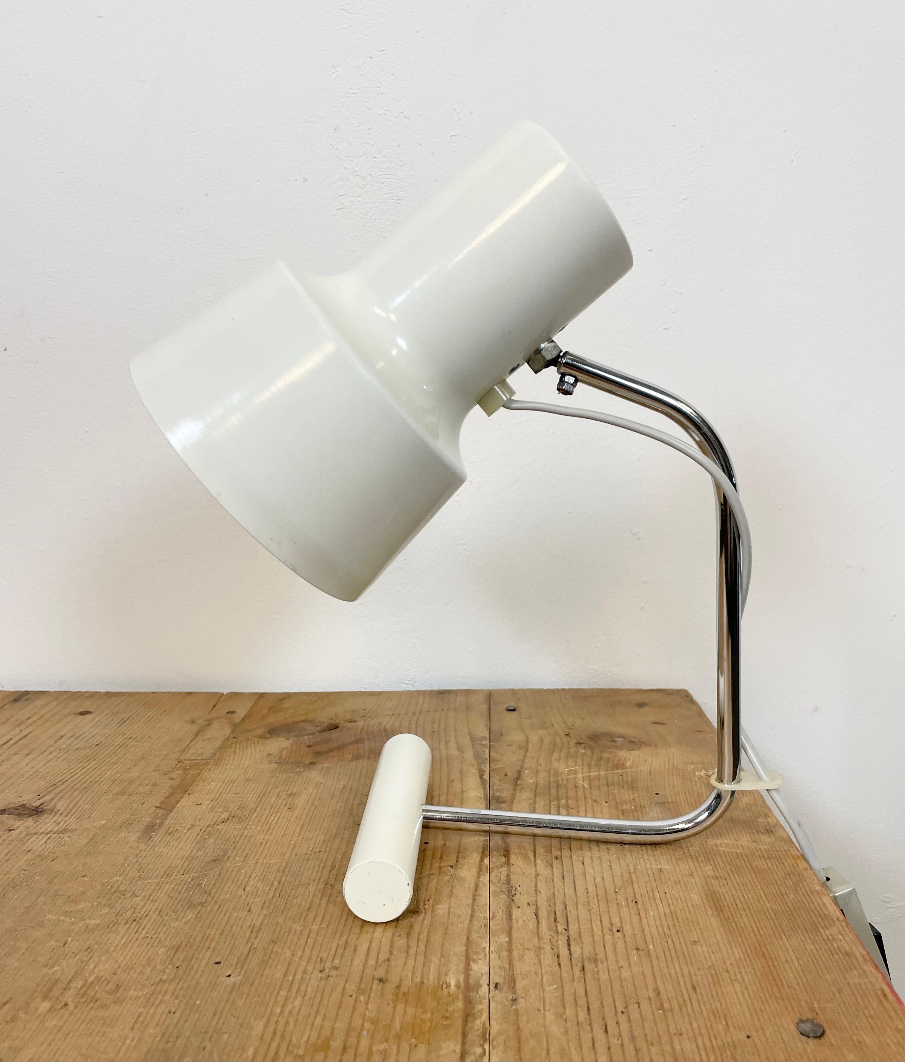 Czech White Table Lamp by Josef Hurka for Napako, 1960s