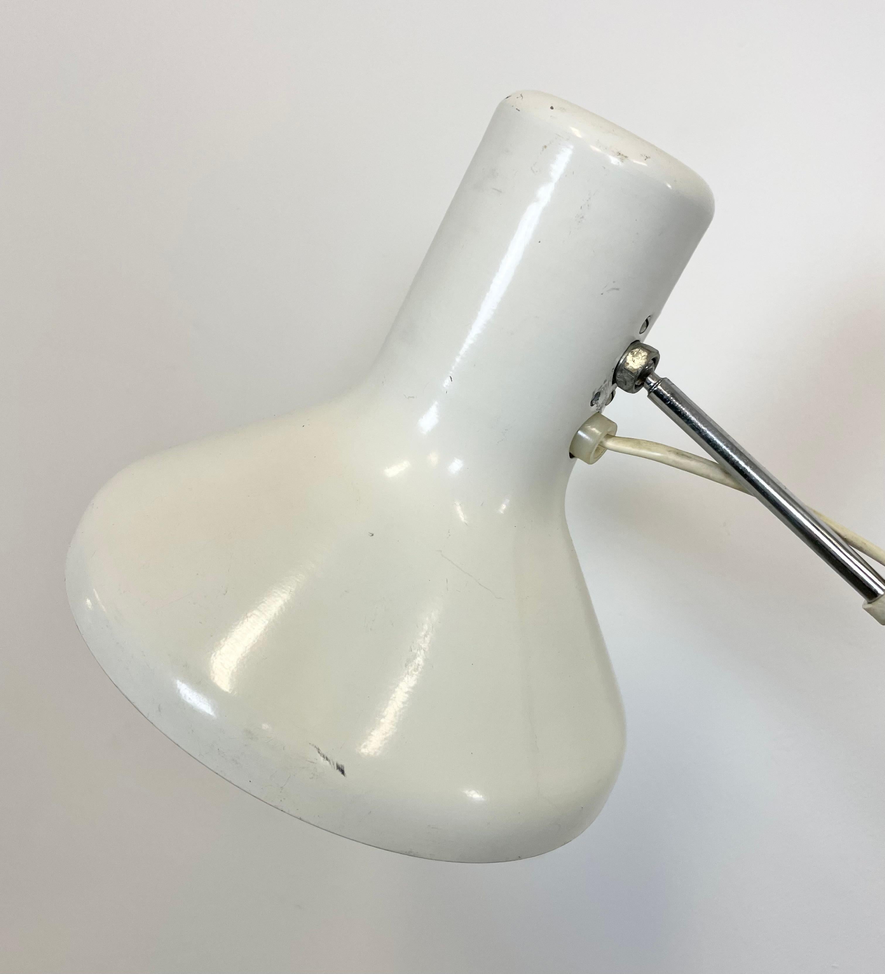 Czech White Table Lamp by Josef Hurka for Napako, 1960s For Sale