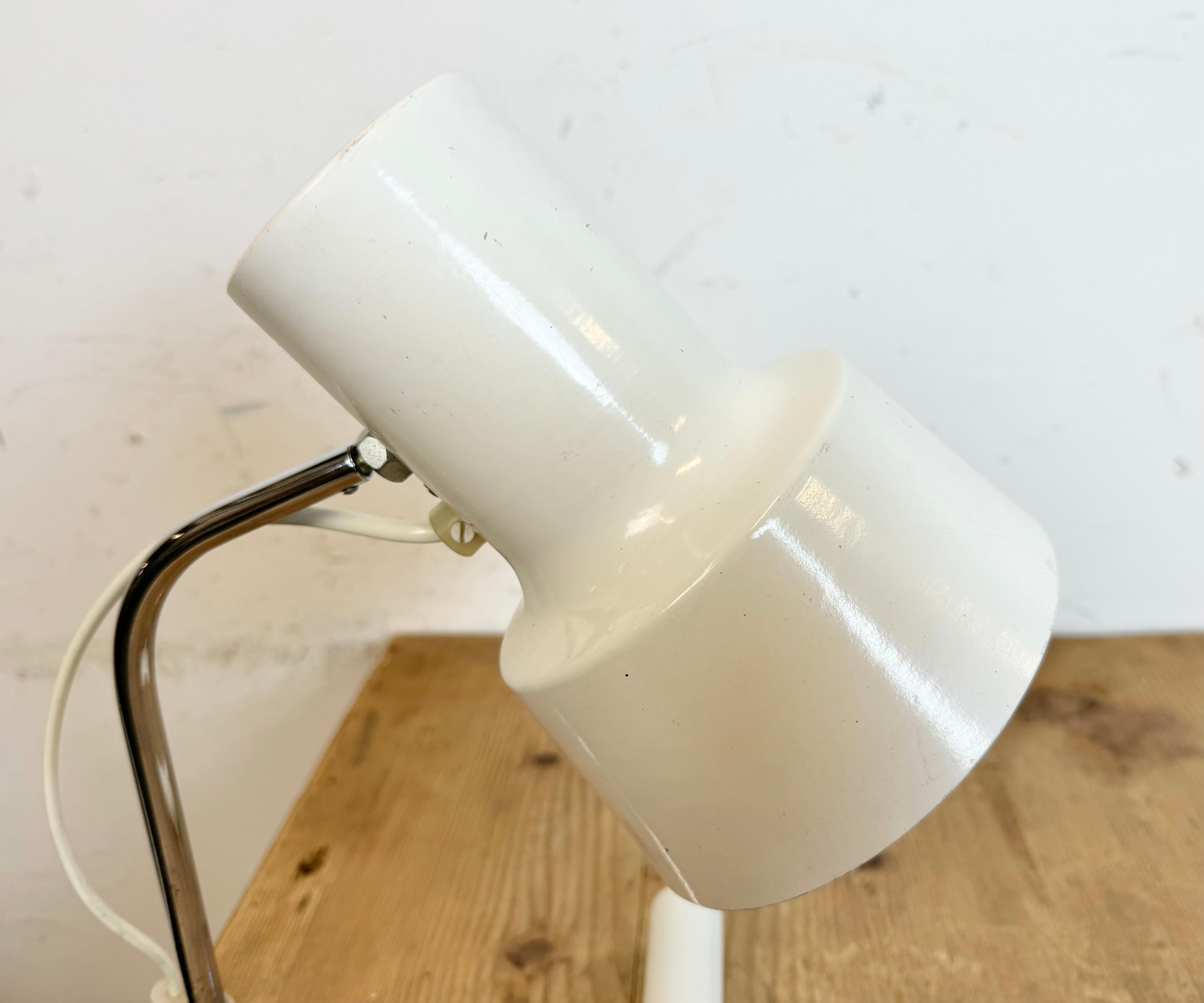 Metal White Table Lamp by Josef Hurka for Napako, 1970s For Sale
