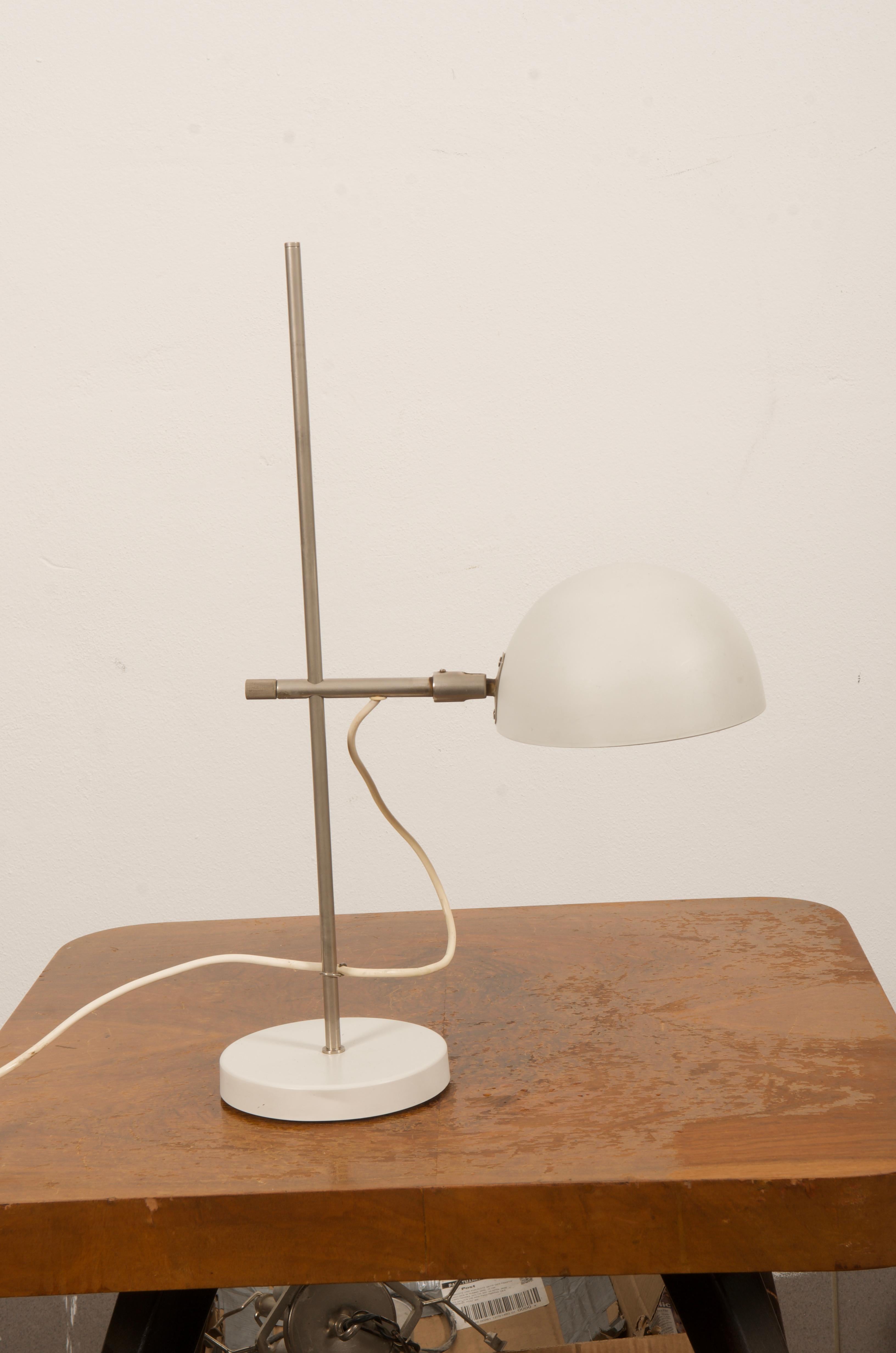 Scandinavian Modern White Table Lamp from the 1970s For Sale