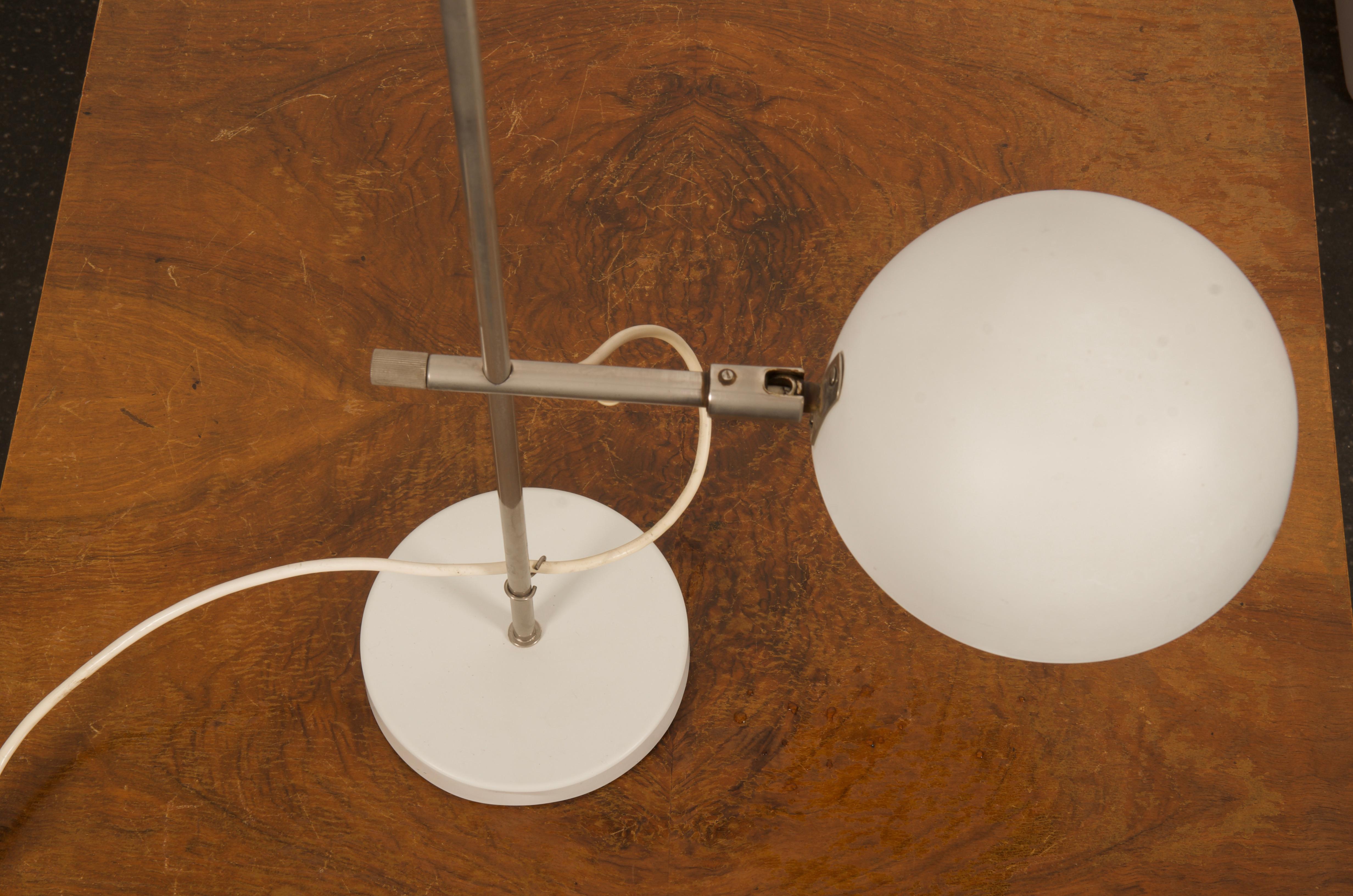 Danish White Table Lamp from the 1970s For Sale