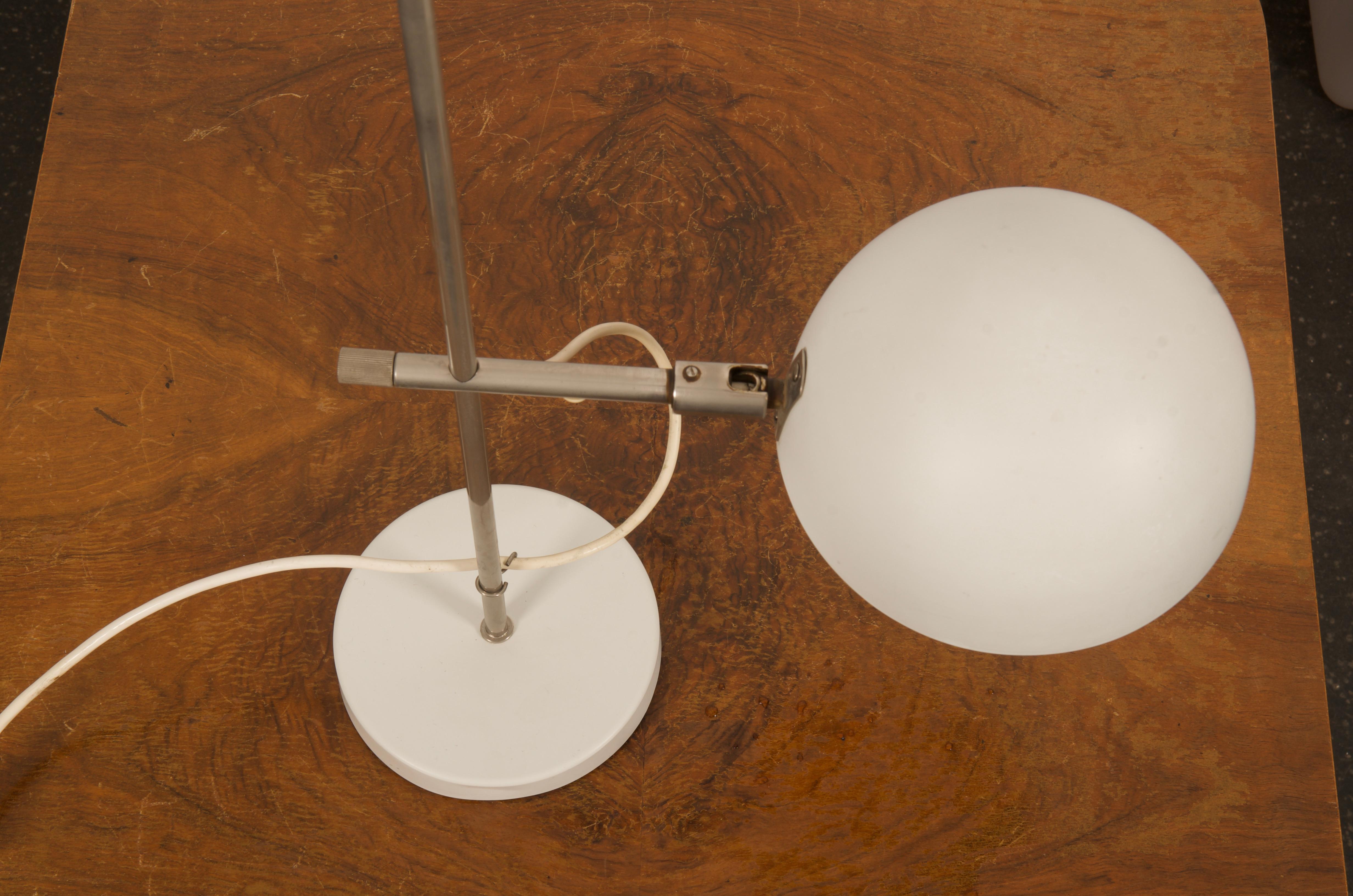 Painted White Table Lamp from the 1970s For Sale